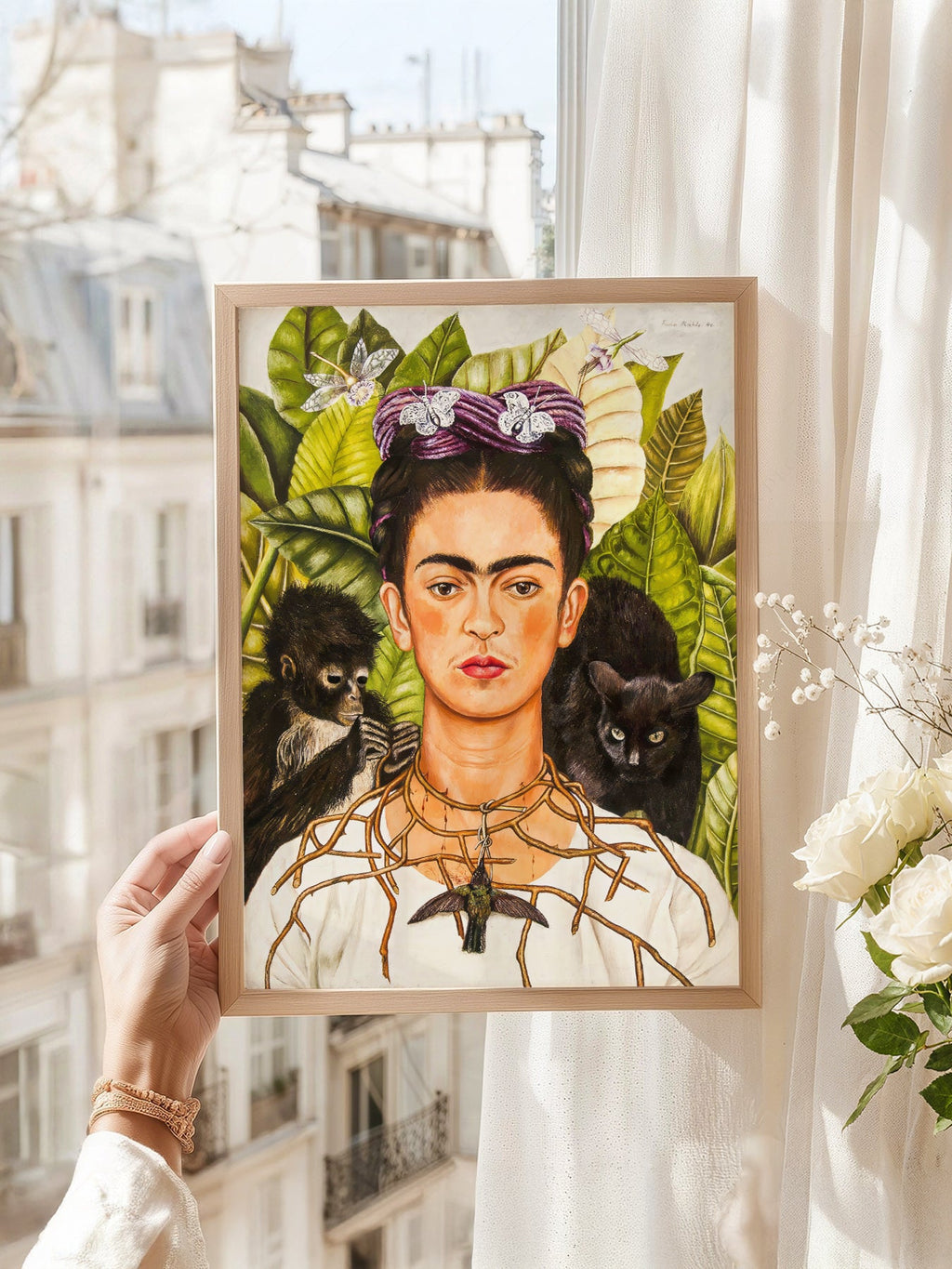 Frida Kahlo Self-Portrait with Thorn Necklace Print – Iconic Wall Art