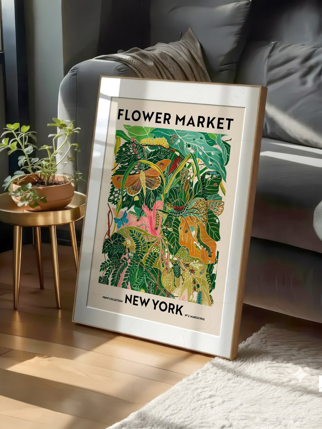 Flower Market New York Print – Botanical Wall Art Poster Decor