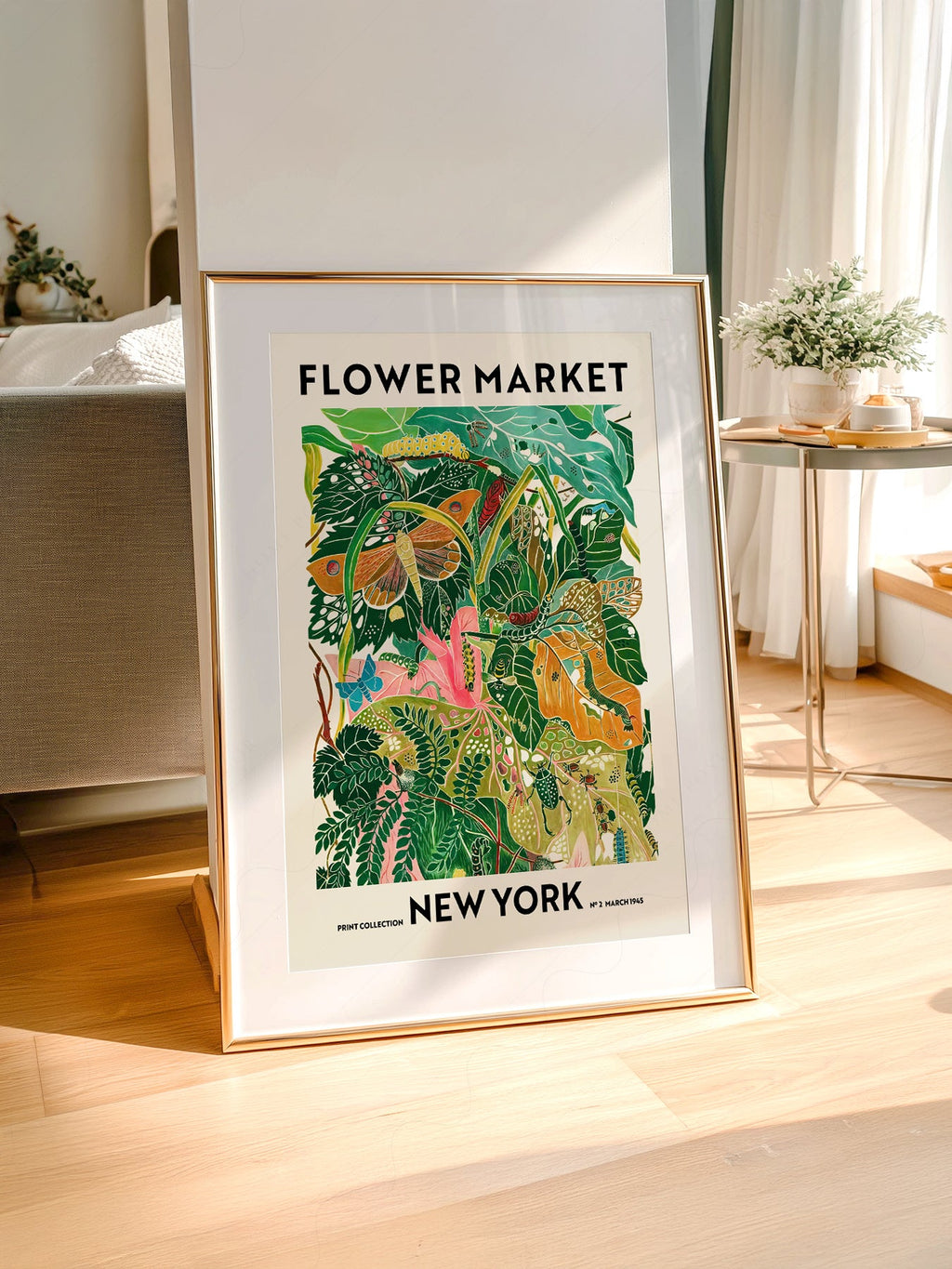 Flower Market New York Print – Botanical Wall Art Poster Decor
