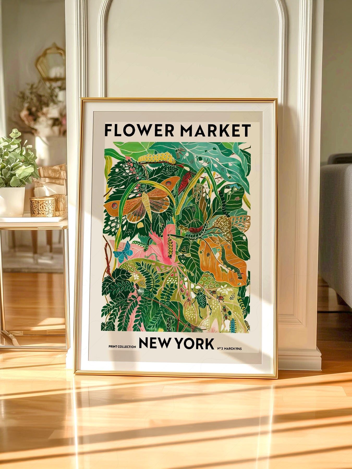 Flower Market New York Print – Botanical Wall Art Poster Decor