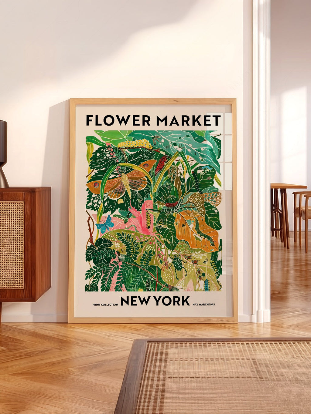 Flower Market New York Print – Botanical Wall Art Poster Decor