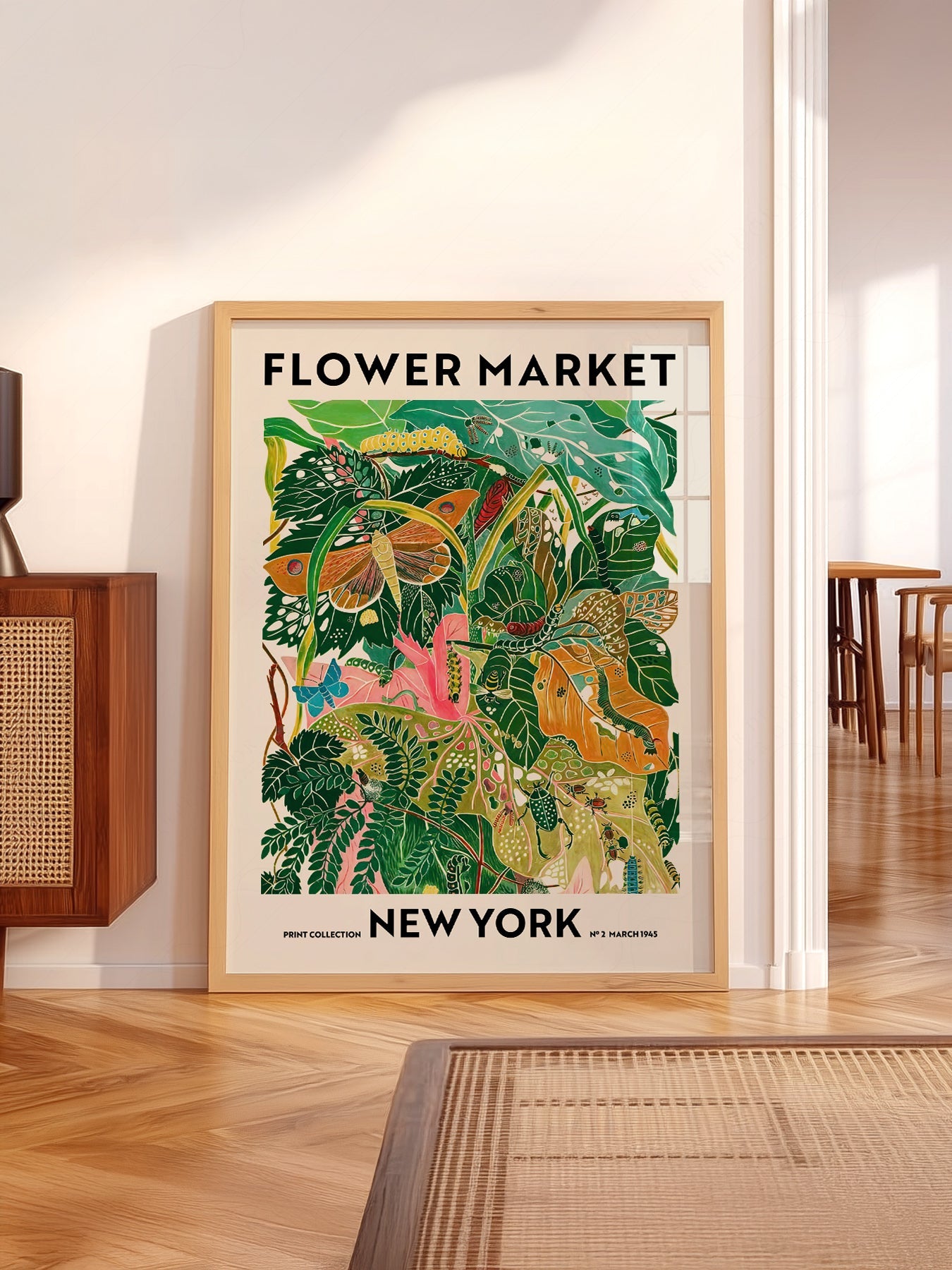 Flower Market New York Print – Botanical Wall Art Poster Decor