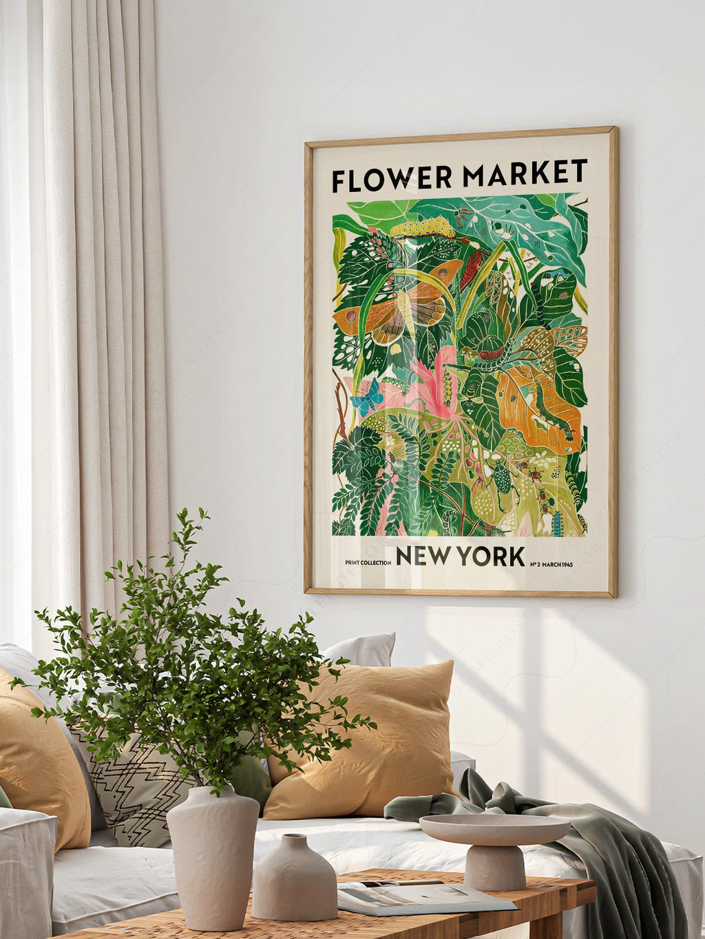 Flower Market New York Print – Botanical Wall Art Poster Decor