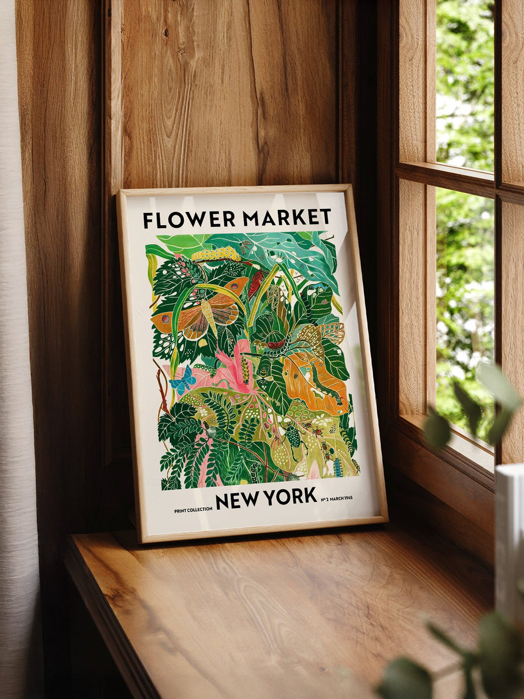 Flower Market New York Print – Botanical Wall Art Poster Decor