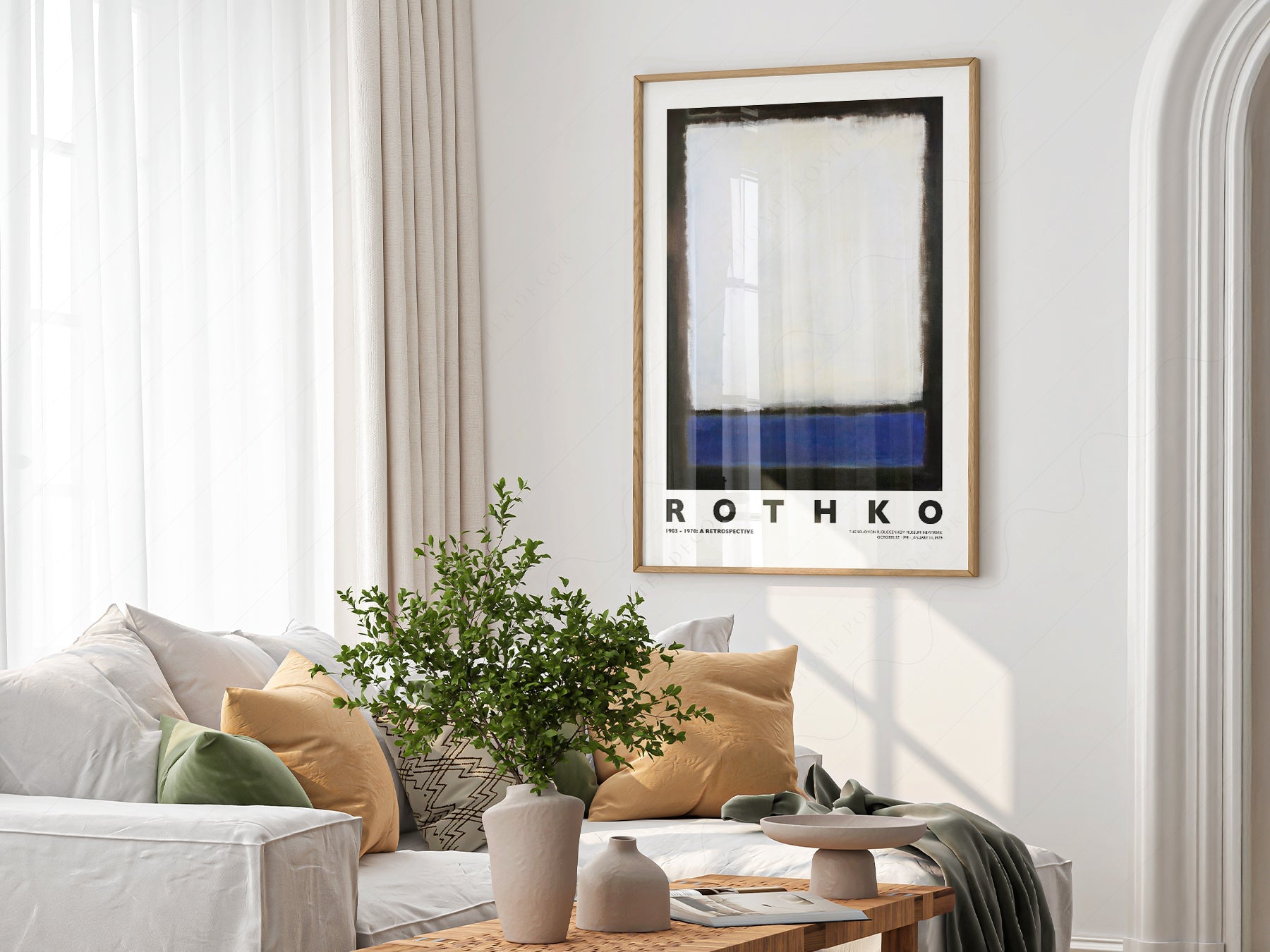 Mark Rothko Untitled Blue and White Art Print – Abstract Expressionist Poster