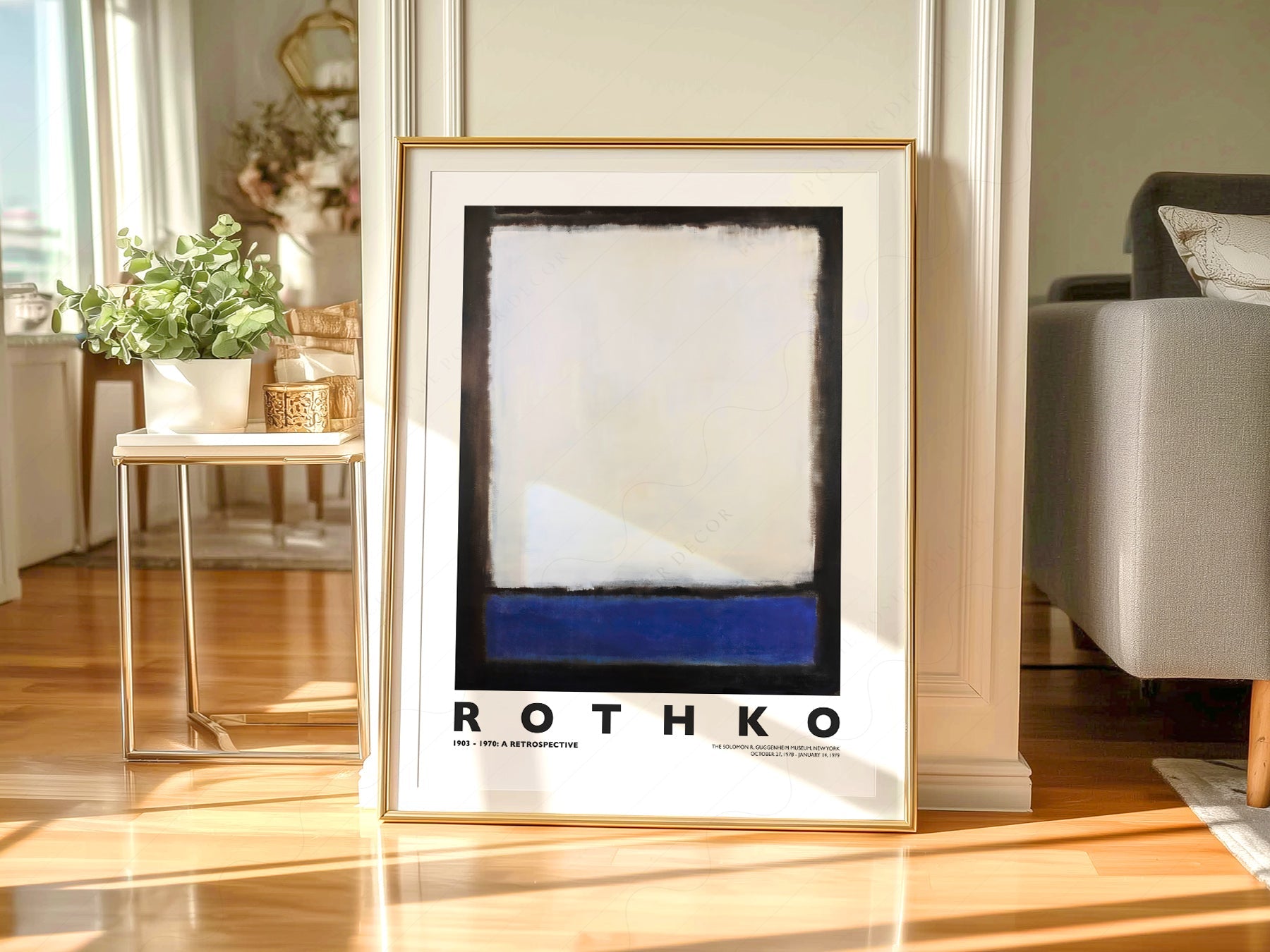 Mark Rothko Untitled Blue and White Art Print – Abstract Expressionist Poster