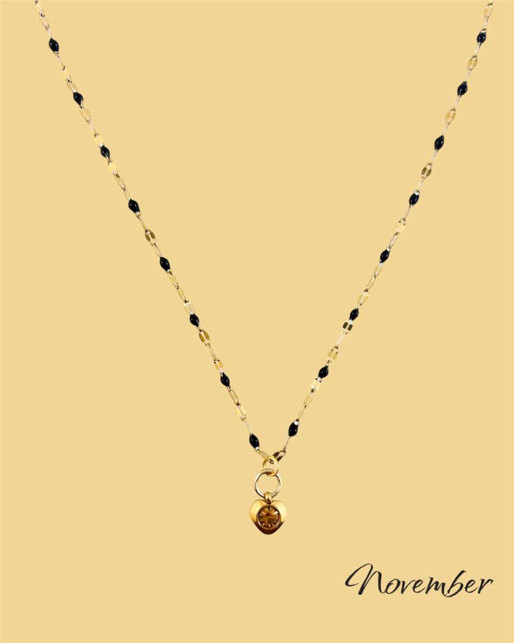 Heart Stone Necklaces in gold - various birthstone colours