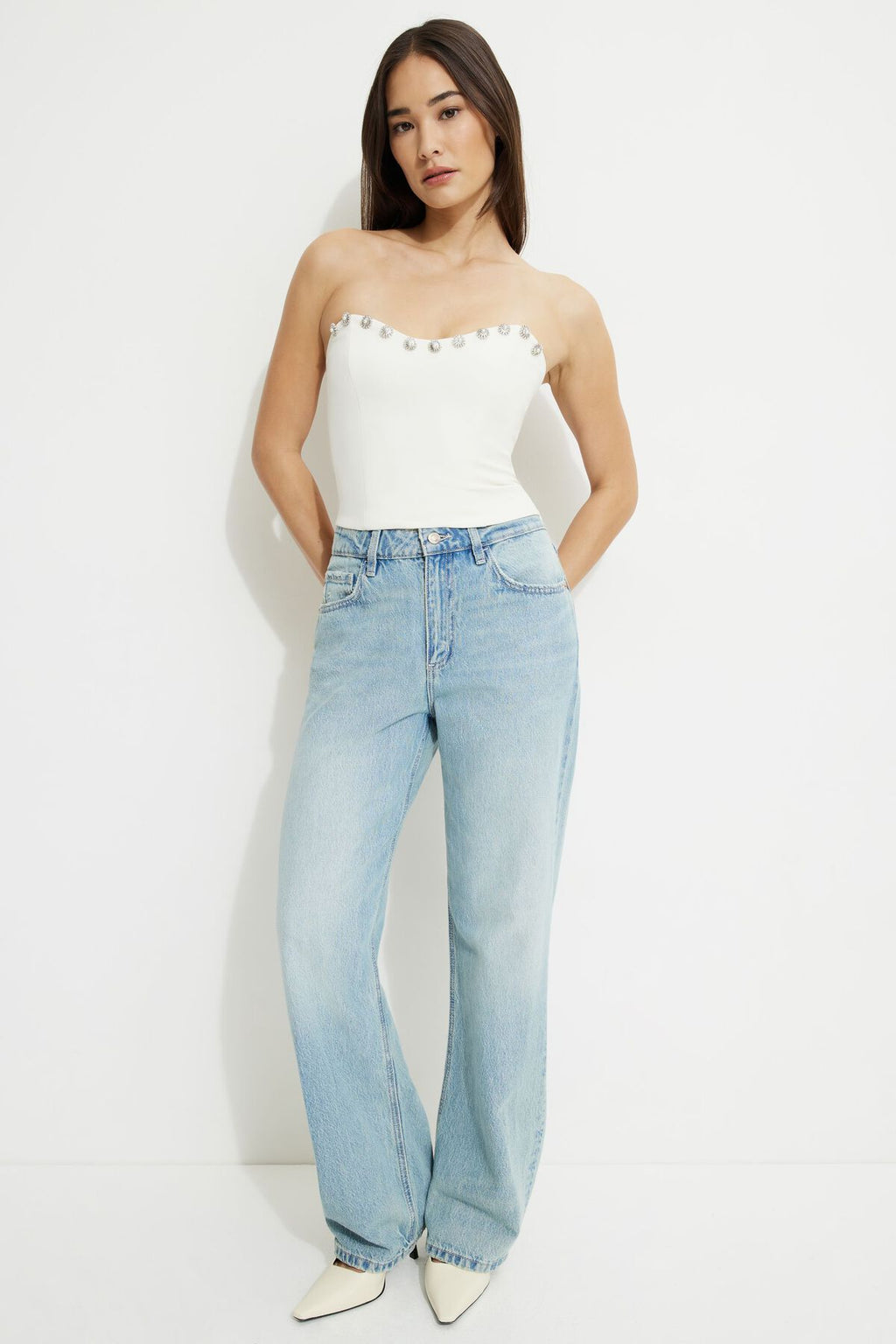 Haut tube corset orné