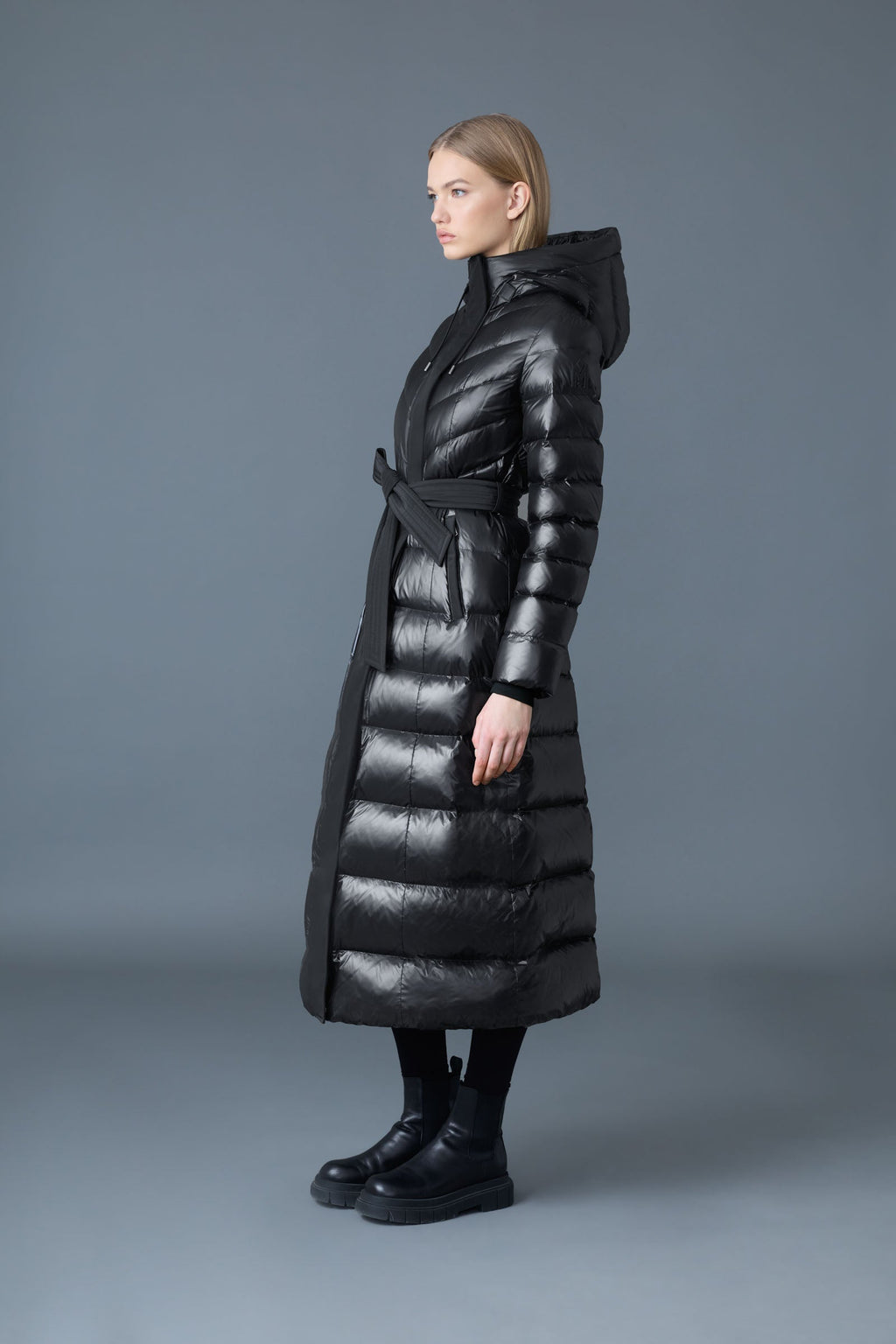 CALINA Manteau maxi en duvet lustré