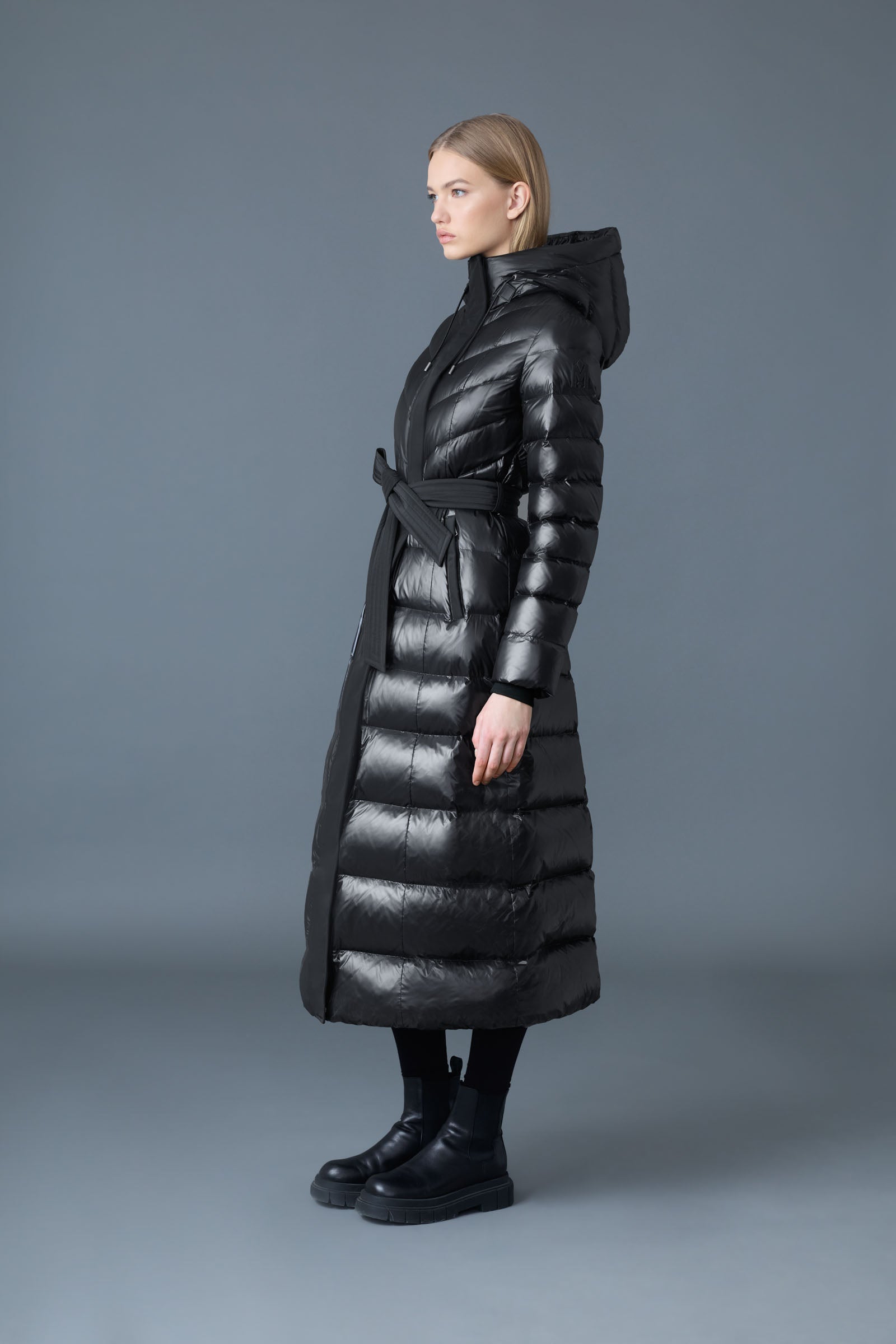 CALINA Manteau maxi en duvet lustré