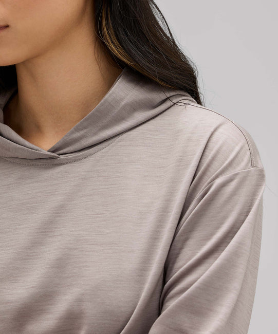 Sweat à capuche ultraléger en laine mérinos pour femme