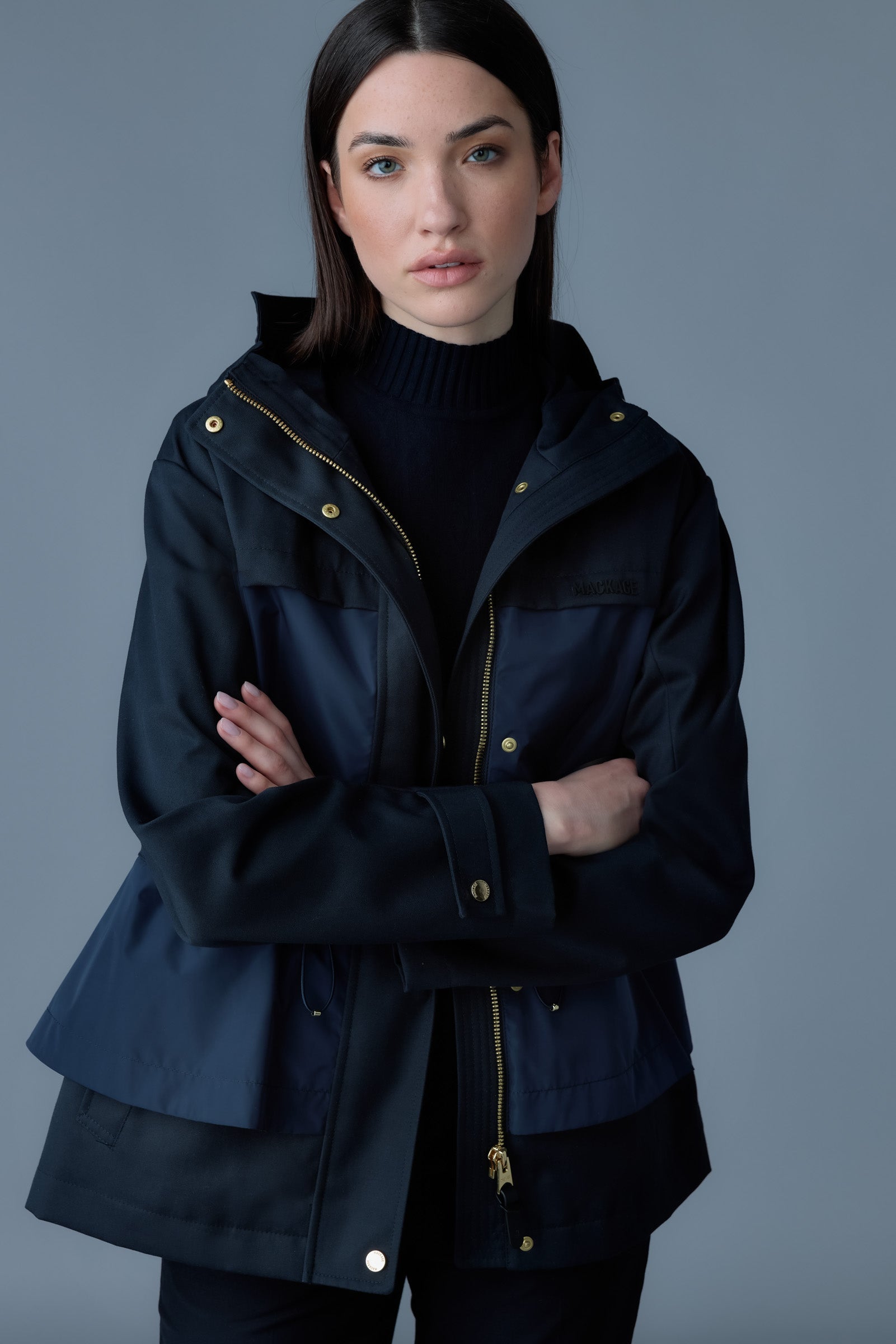 Veste hybride KAORI-LVS avec détail péplum