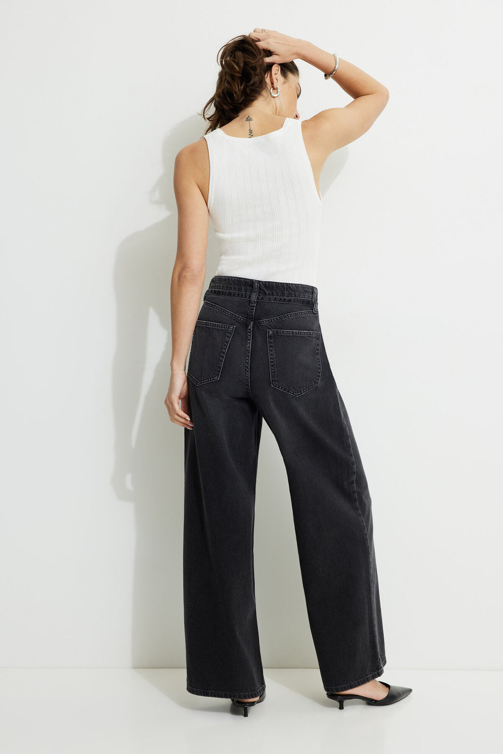 Jean baggy à cordon de serrage