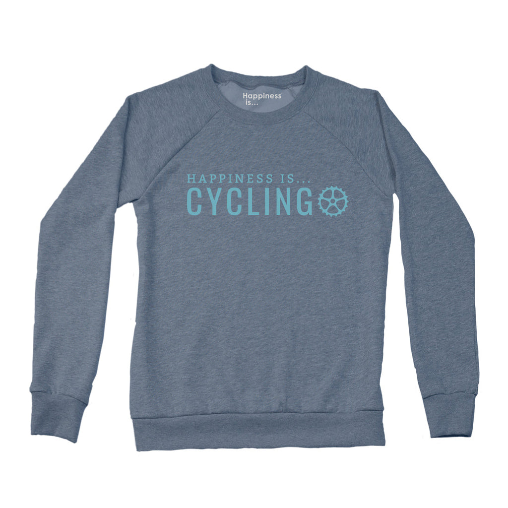 Women's Cycling Crew Sweatshirt, Heather Navy