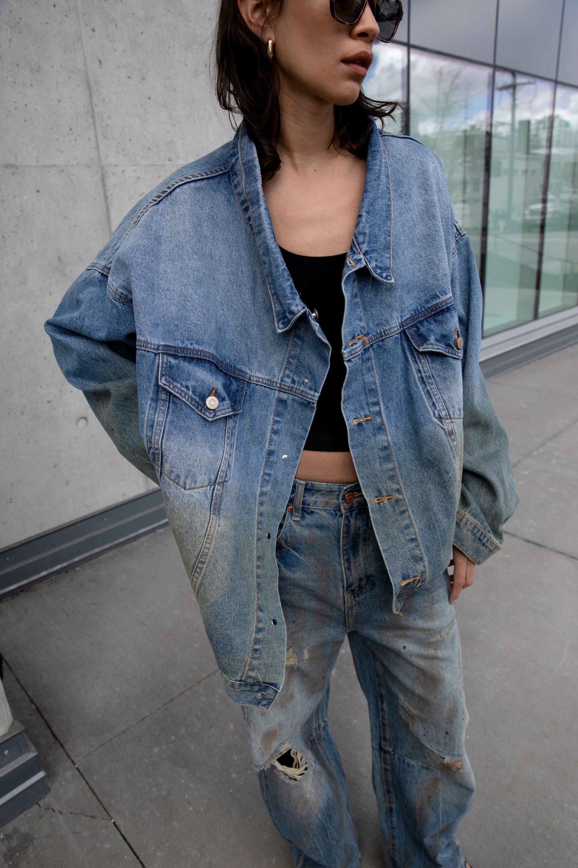 VESTE EN JEAN VINTAGE OVERSIZE