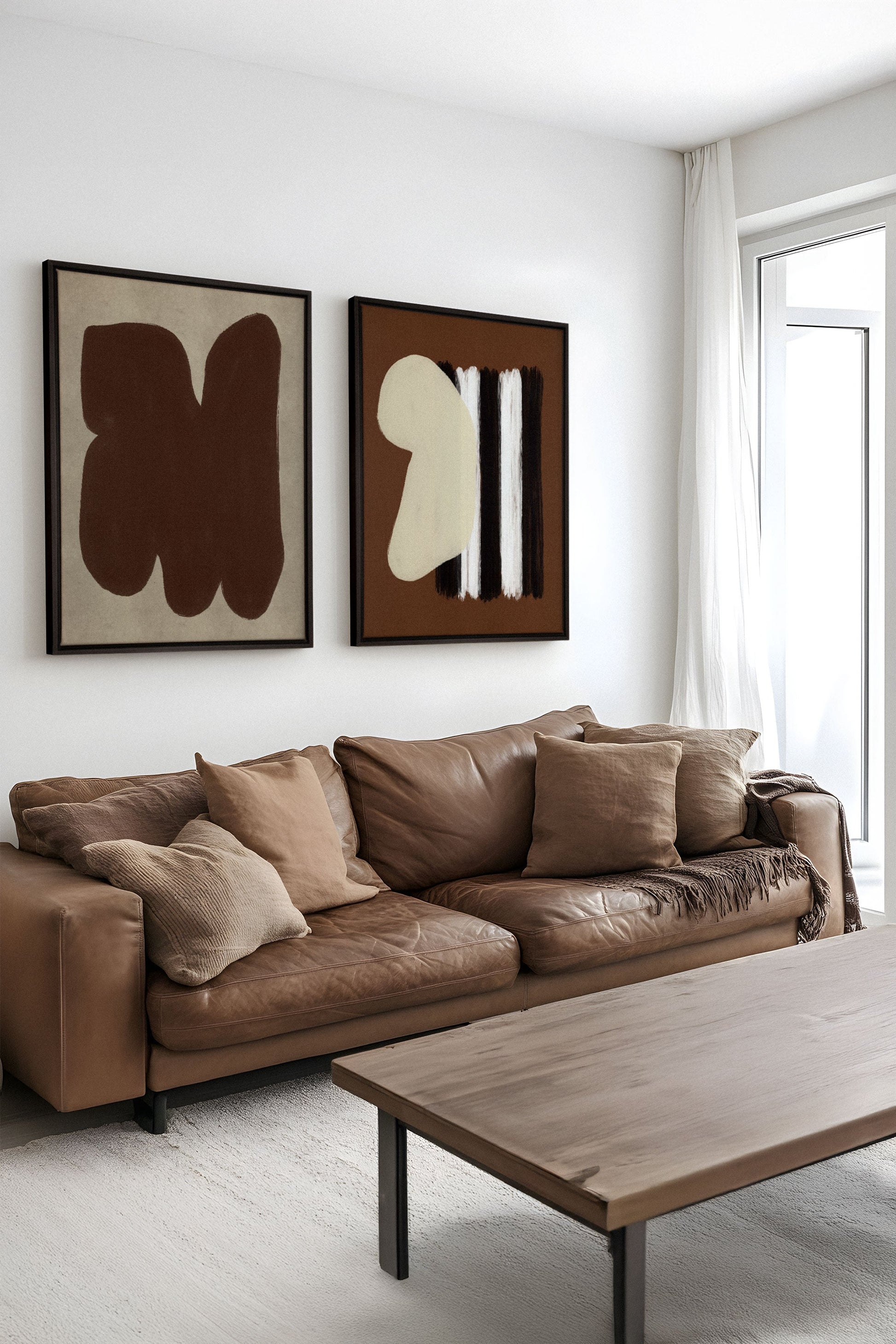 DEEP CONTRASTS DUO (2 Stretched Canvas Works)