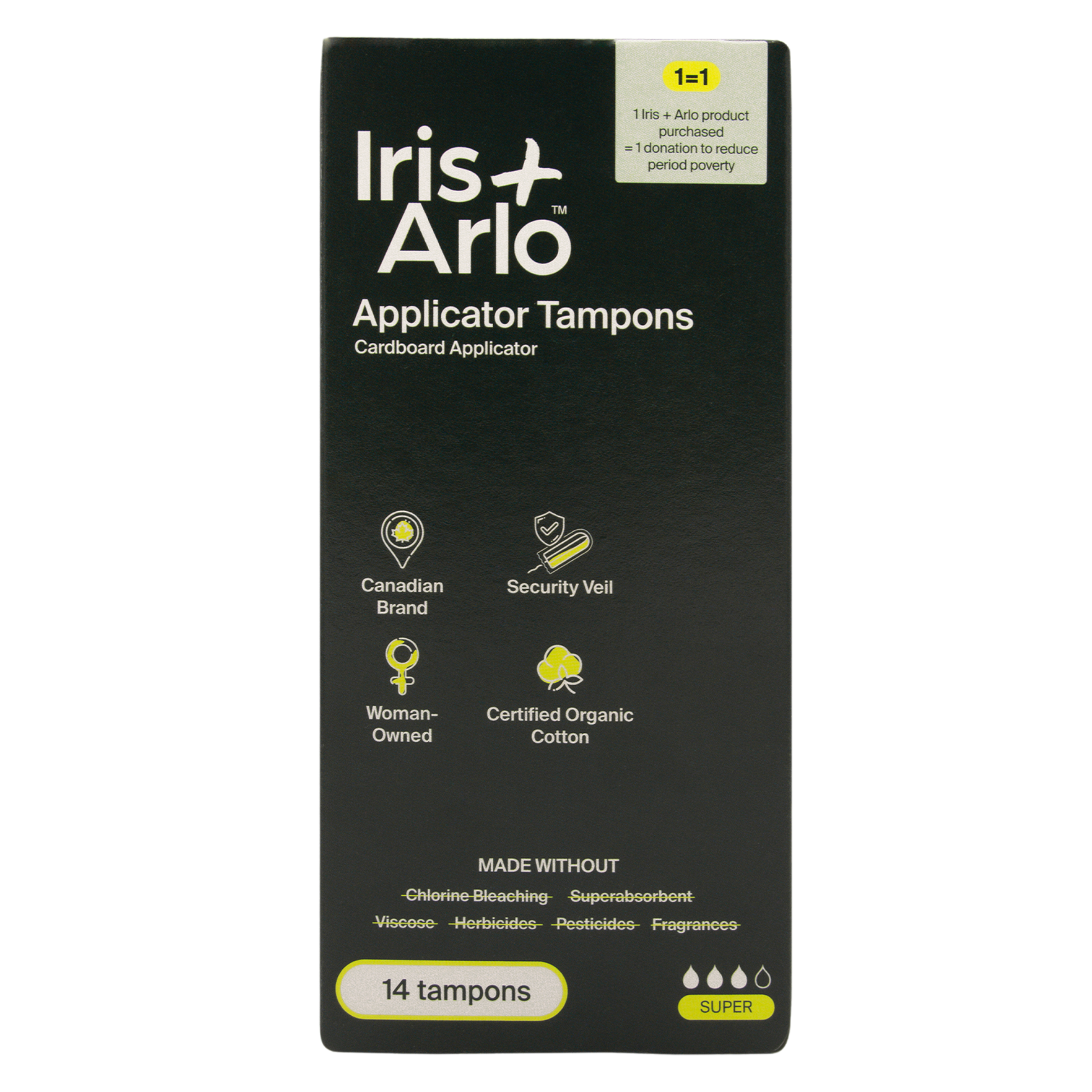 100% Organic Cotton Applicator Tampons