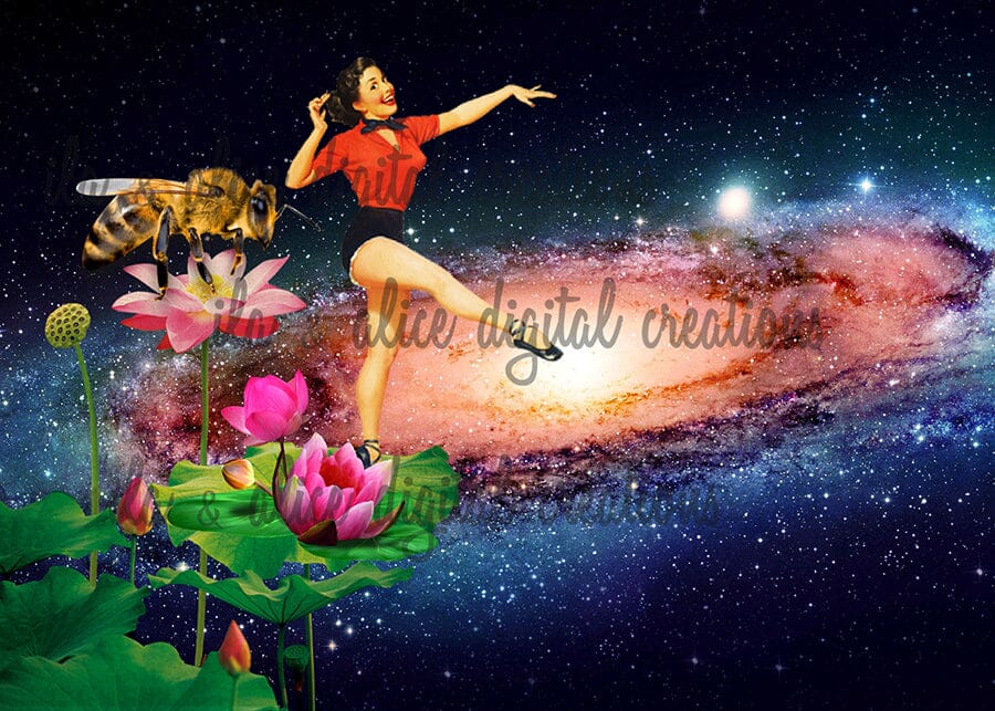 Strange Sci-fi Collage Art Postcards