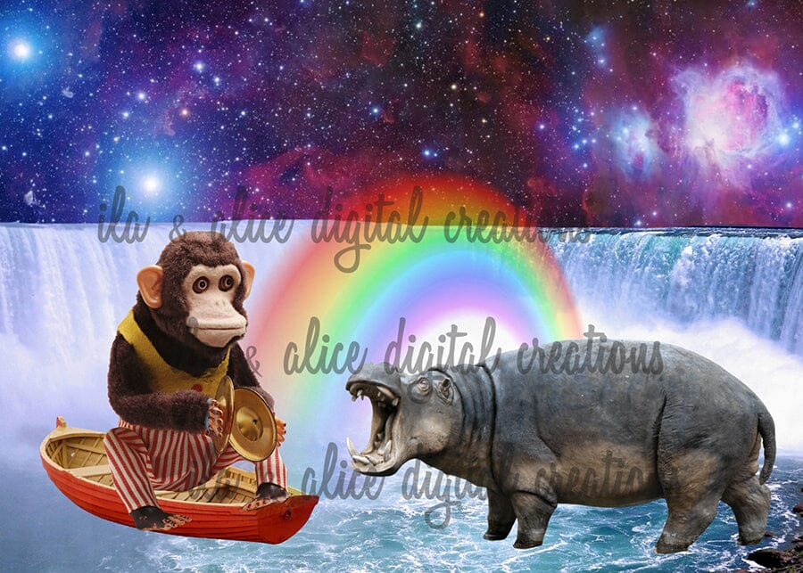 Strange Sci-fi Collage Art Postcards