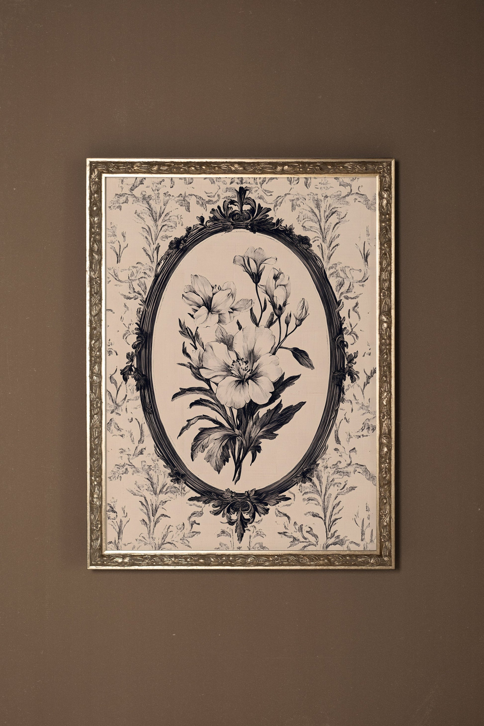Floral Memory, Vintage Silver Frame