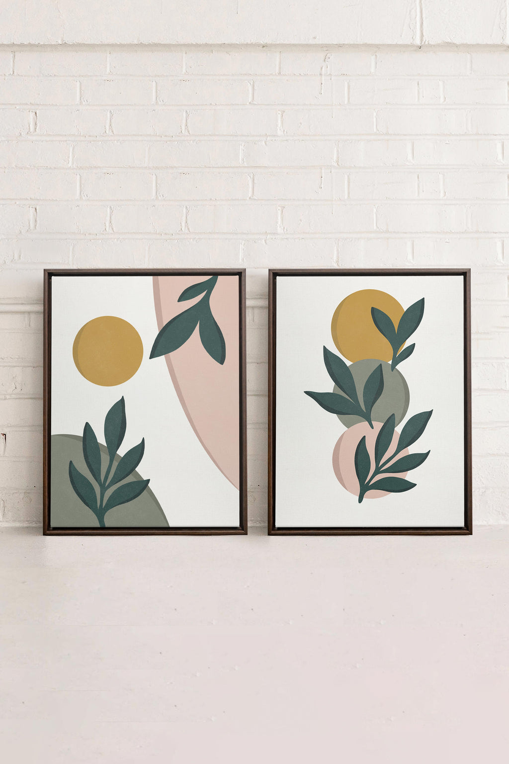 RADIANT FLORA DUO (2 Stretched Canvas Artworks)