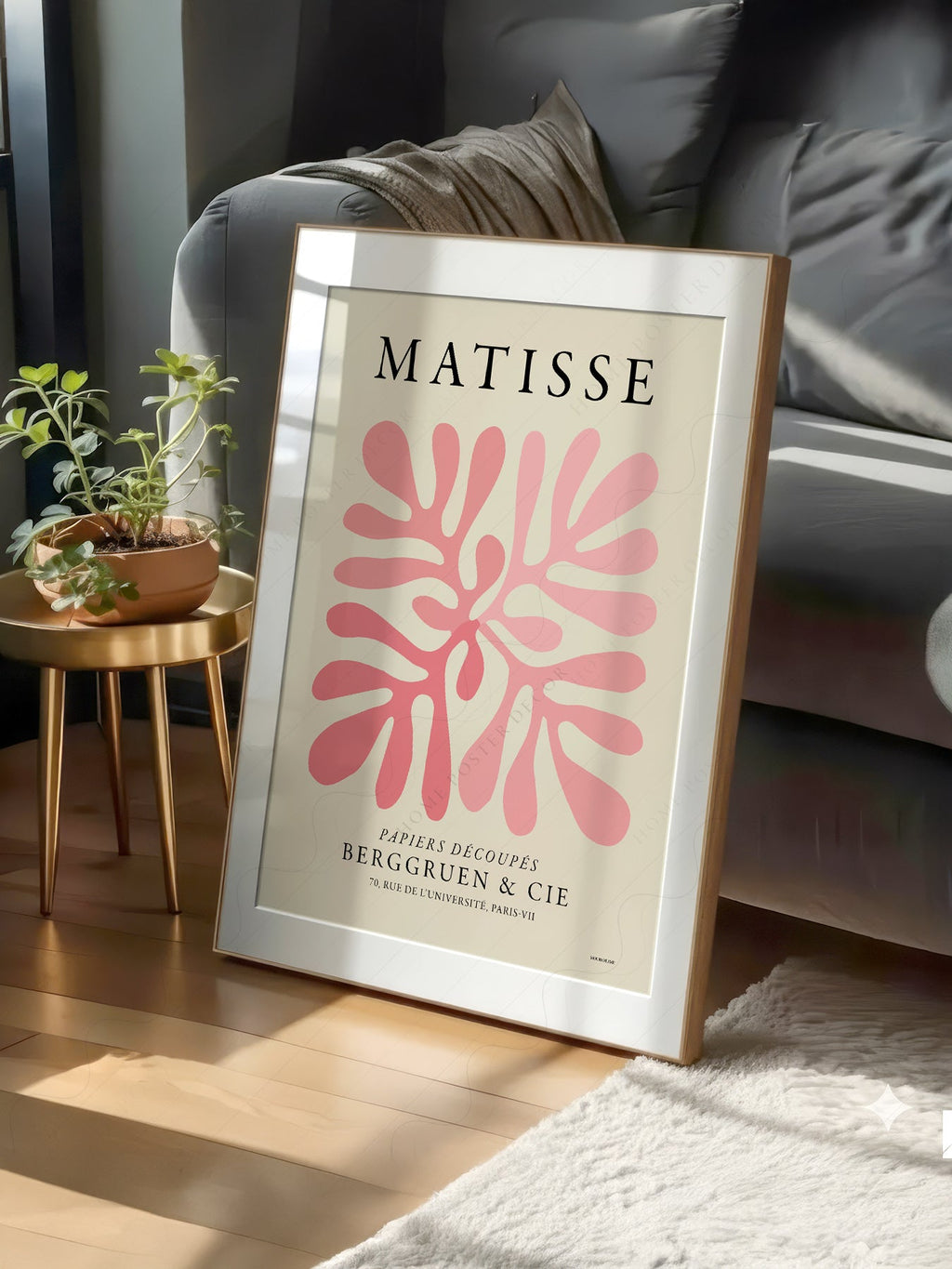 Henri Matisse Pink Coral Cut-Out Print – Modern Abstract Wall Art