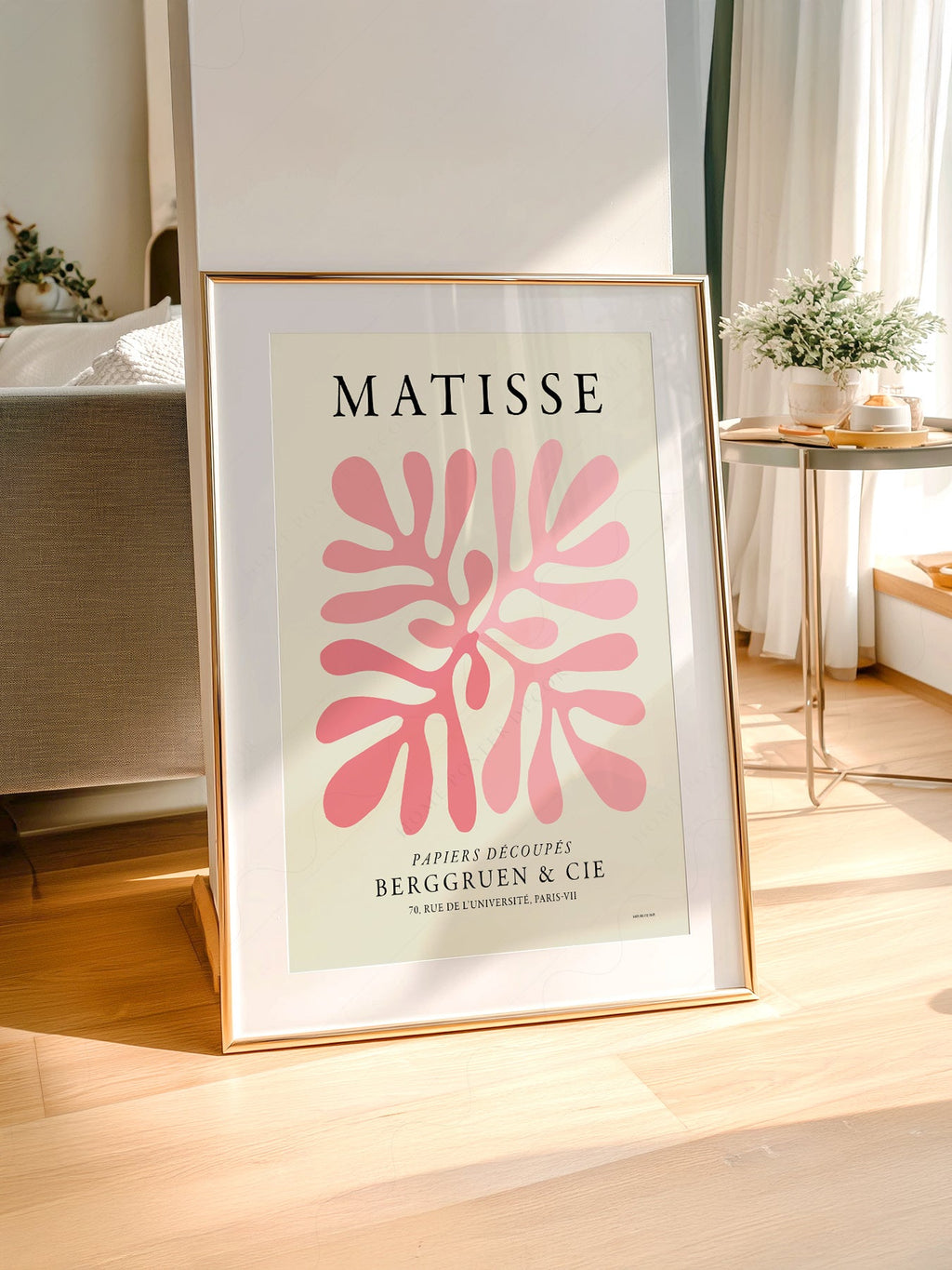 Henri Matisse Pink Coral Cut-Out Print – Modern Abstract Wall Art