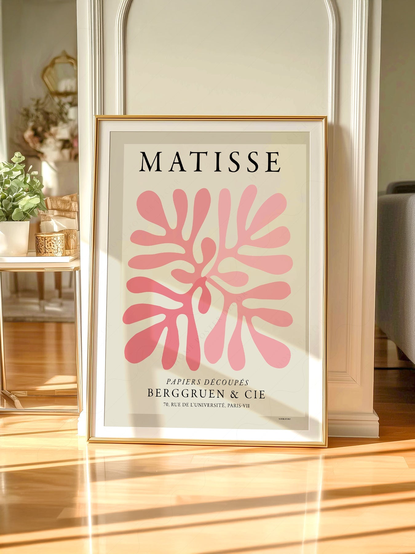 Henri Matisse Pink Coral Cut-Out Print – Modern Abstract Wall Art
