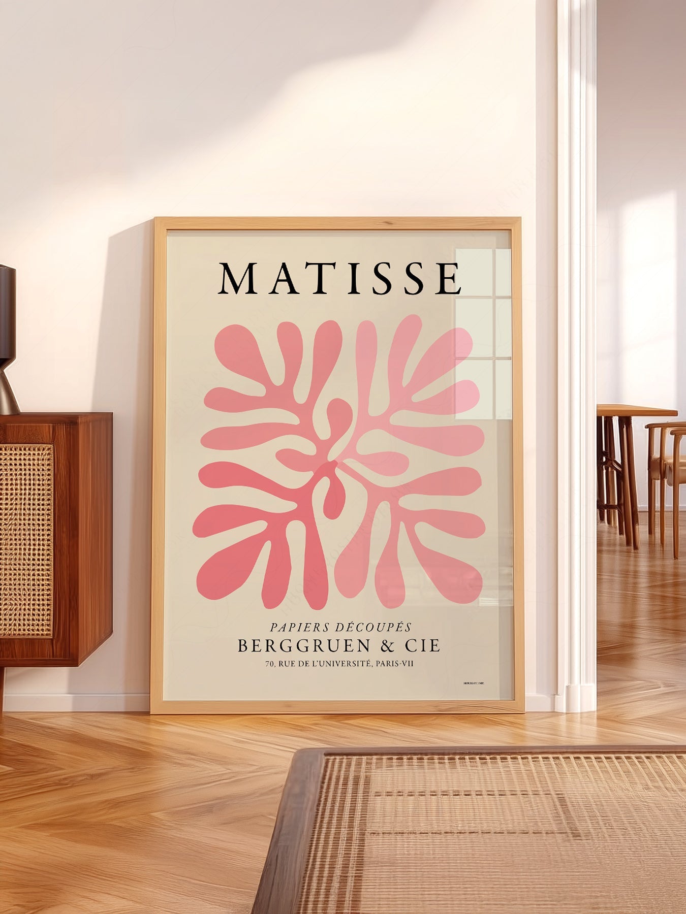 Henri Matisse Pink Coral Cut-Out Print – Modern Abstract Wall Art