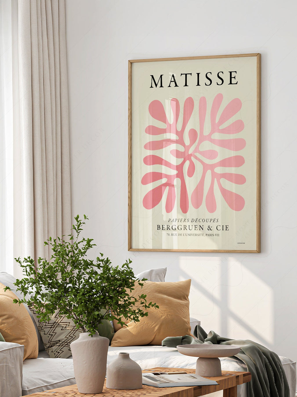 Henri Matisse Pink Coral Cut-Out Print – Modern Abstract Wall Art