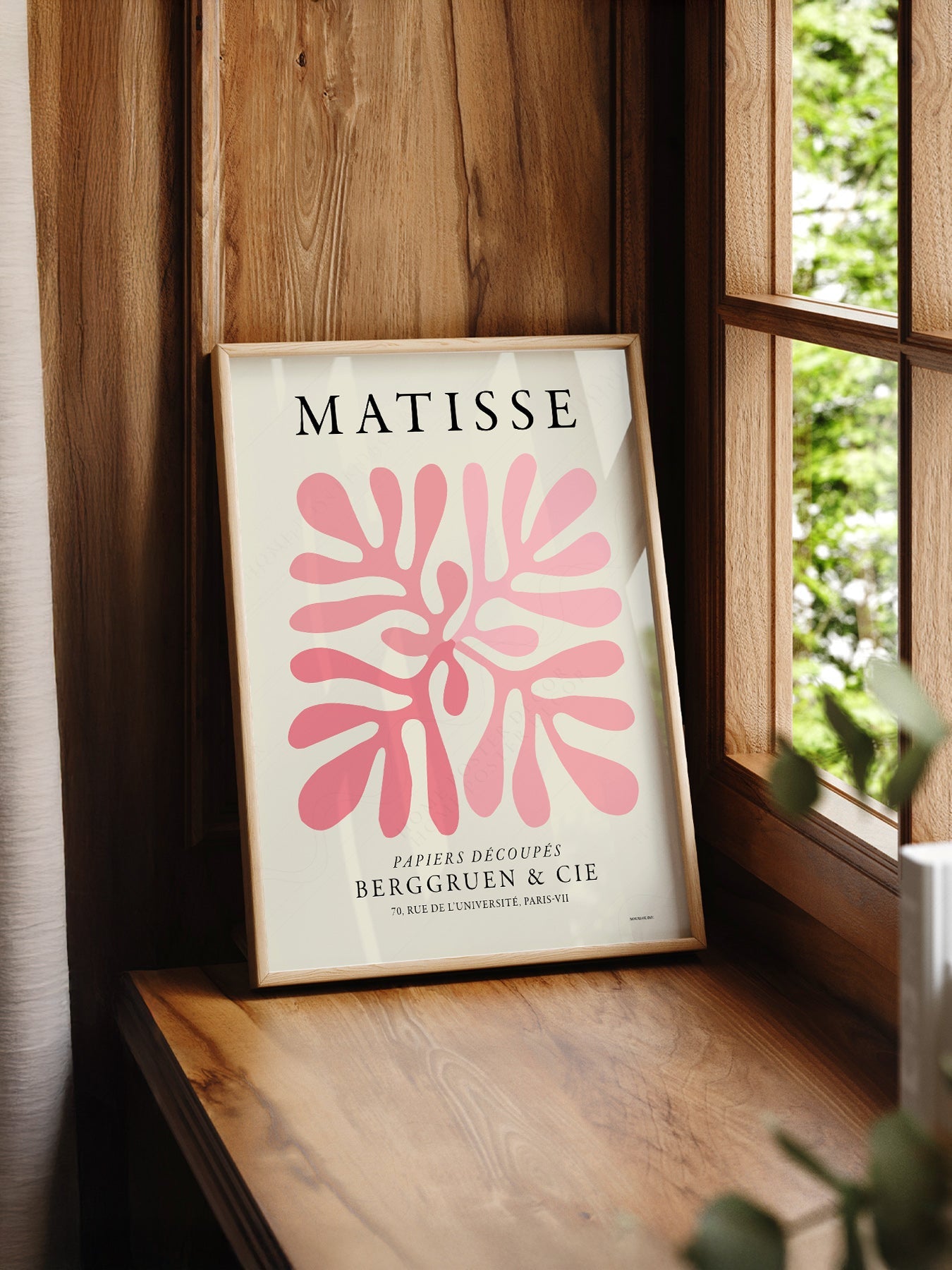 Henri Matisse Pink Coral Cut-Out Print – Modern Abstract Wall Art
