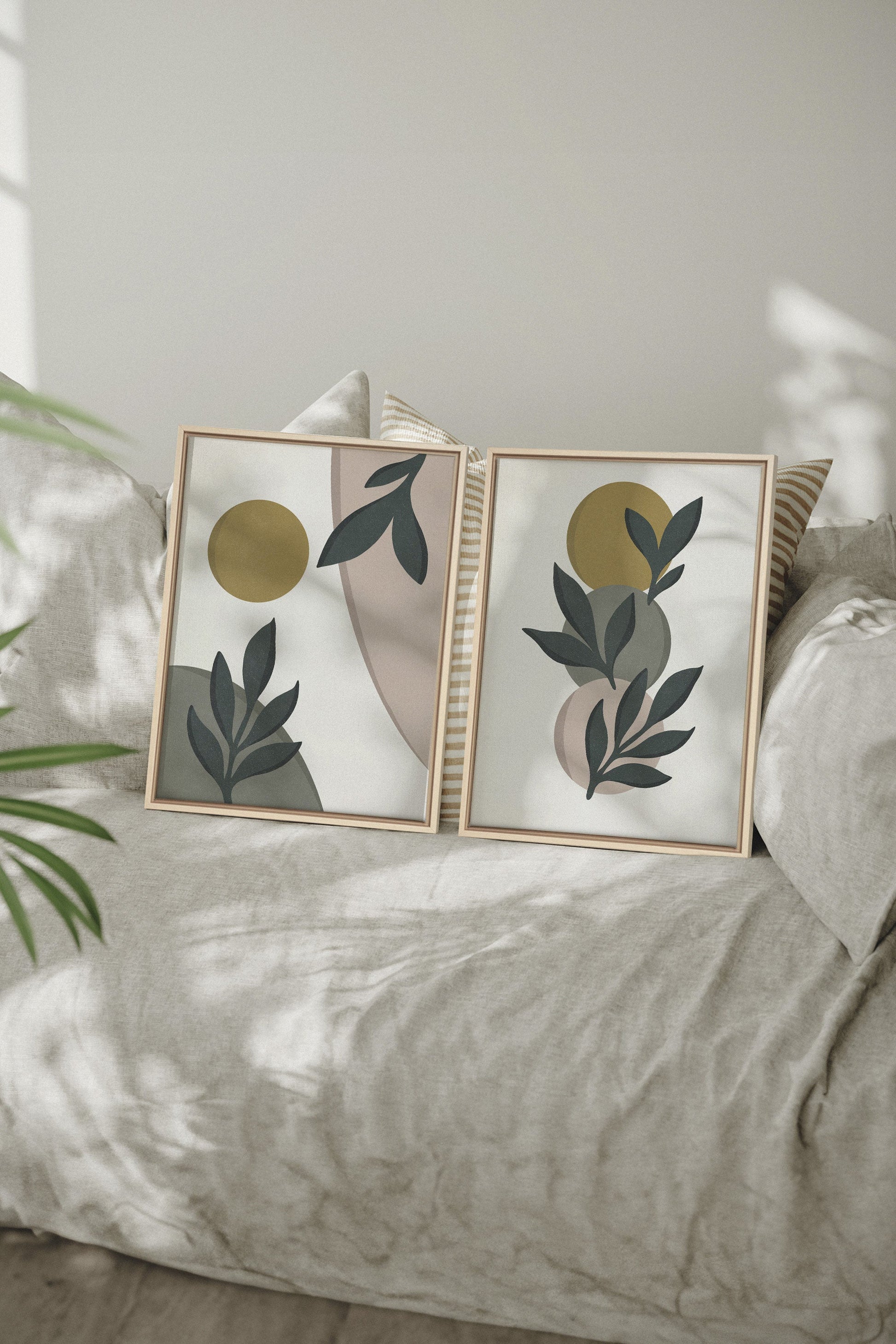RADIANT FLORA DUO (2 Stretched Canvas Artworks)