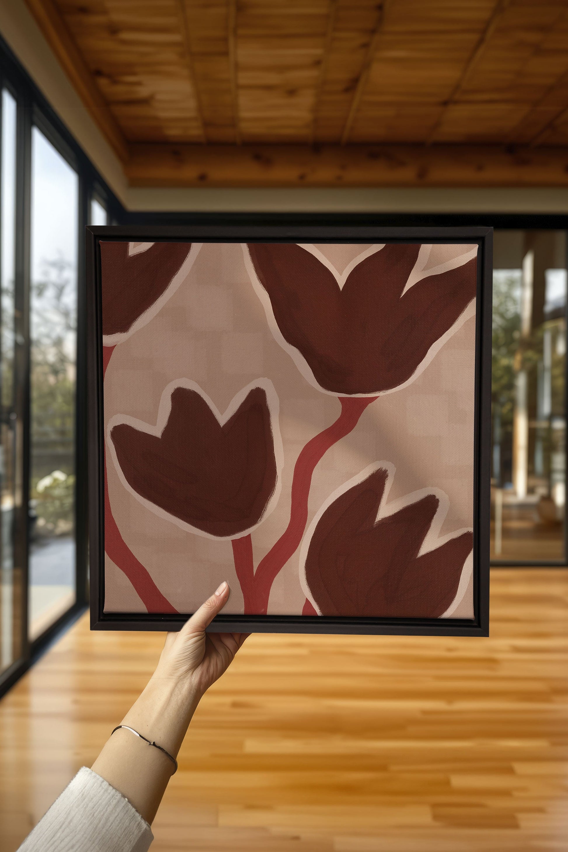 Earth in Flowers, Stretched Canvas Artwork
