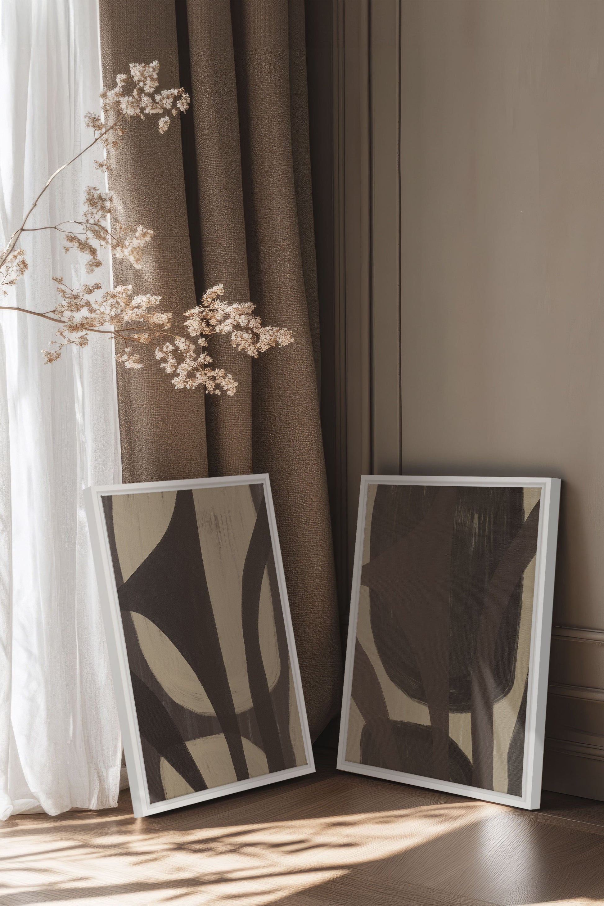 SOFT PATHWAYS DUO (2 Stretched Canvas Artworks)