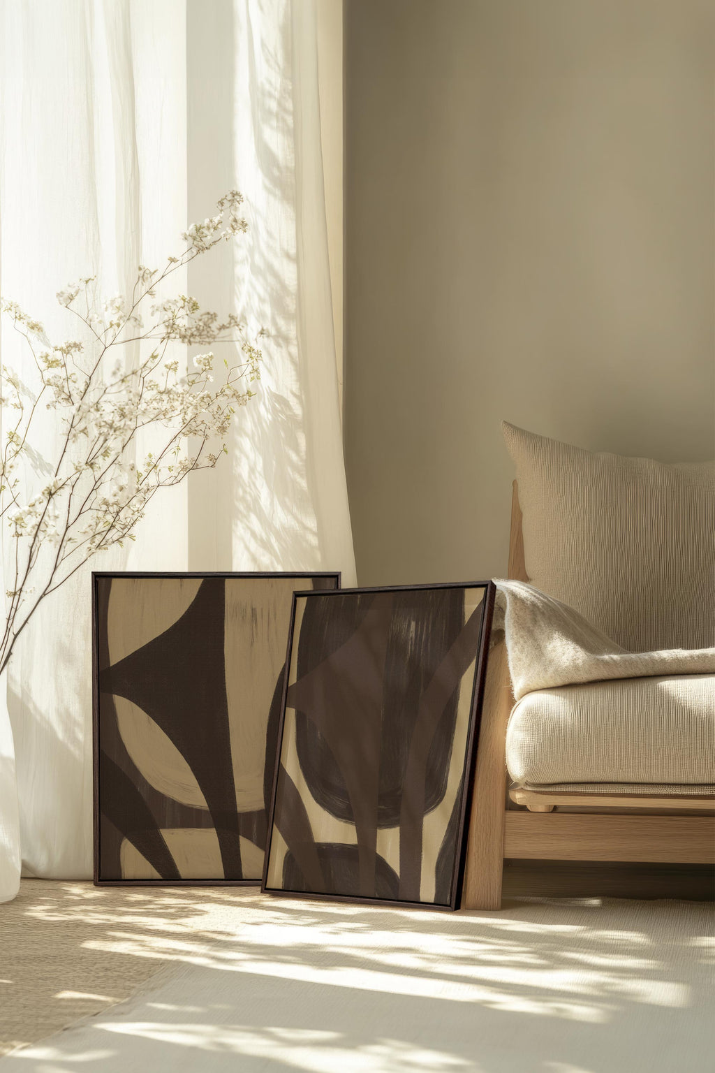SOFT PATHWAYS DUO (2 Stretched Canvas Artworks)