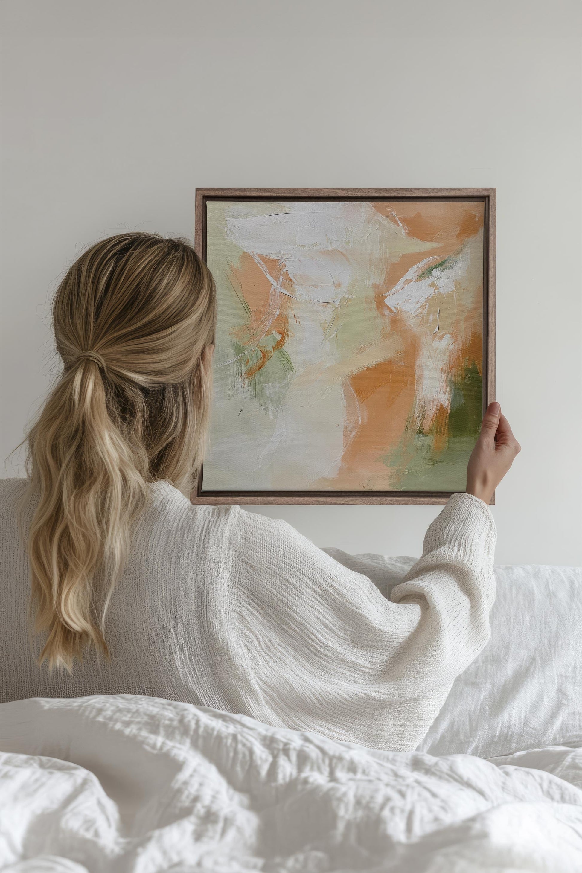 PEACHY FLOW, Stretched Canvas Artwork