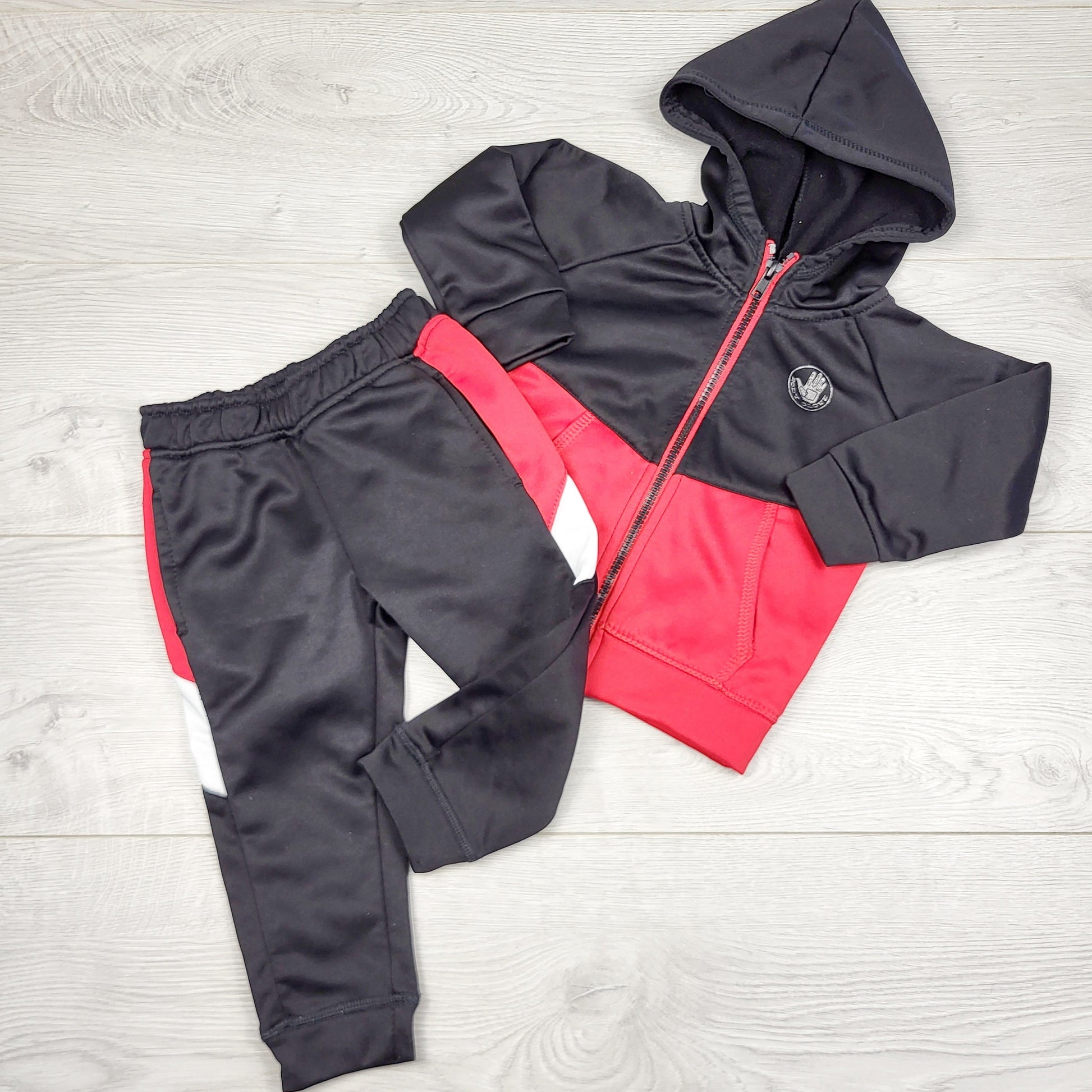 TBOW2 - Ensemble 2 pièces Body Glove noir et rouge doublé polaire. Taille 18 mois