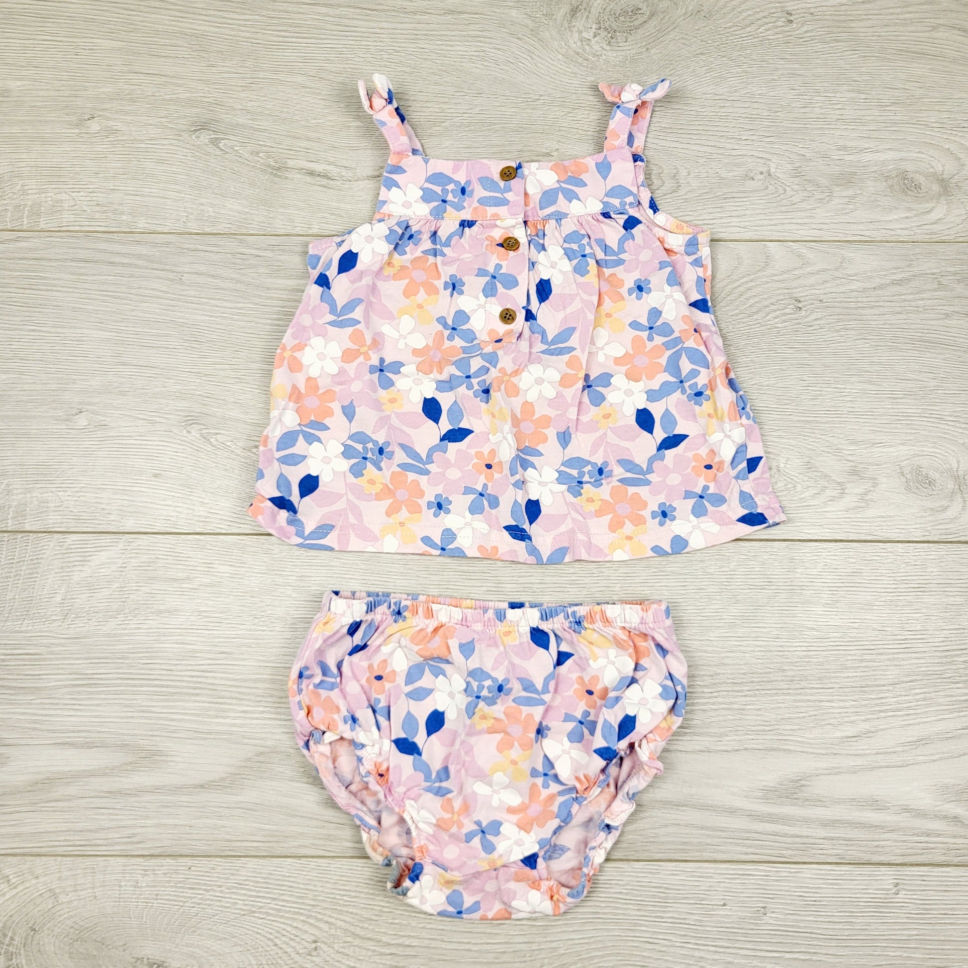 CAAC1 - Ensemble 2 pièces Carters à imprimé floral violet. Taille 18 mois
