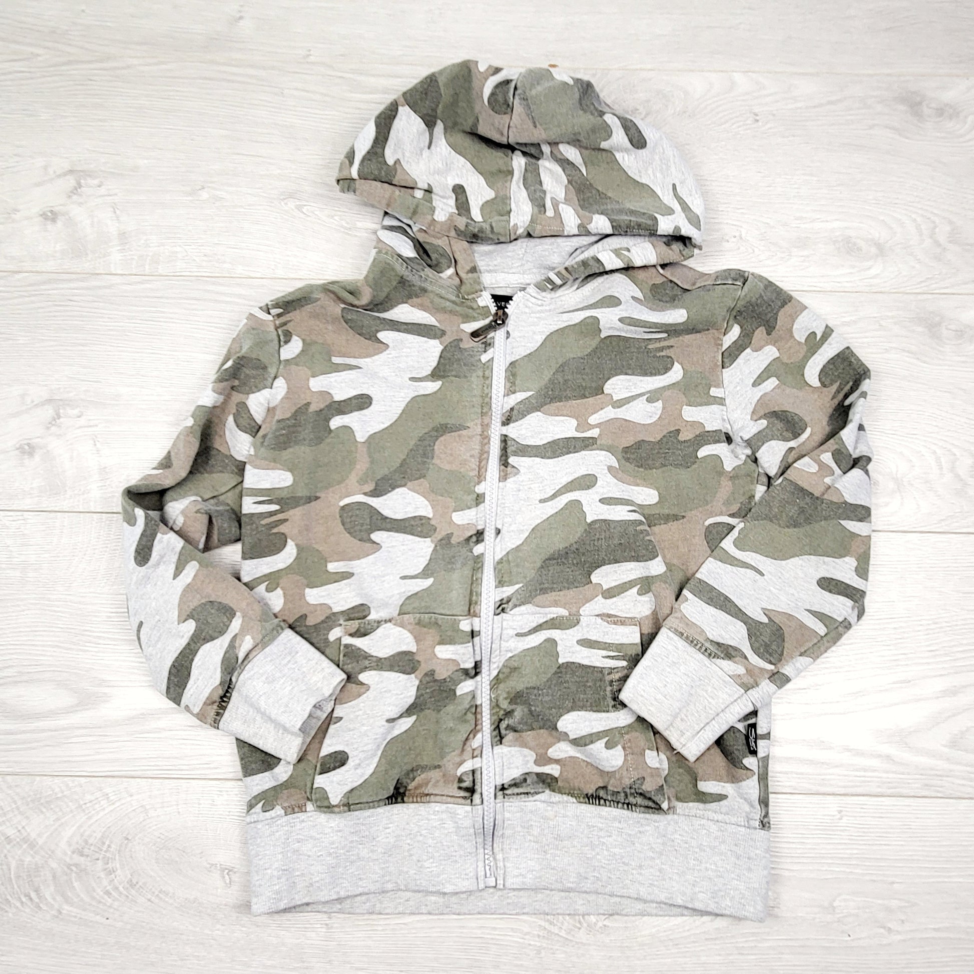 RHW1 - Sweat à capuche zippé en coton camouflage Silver Jeans. Taille 8