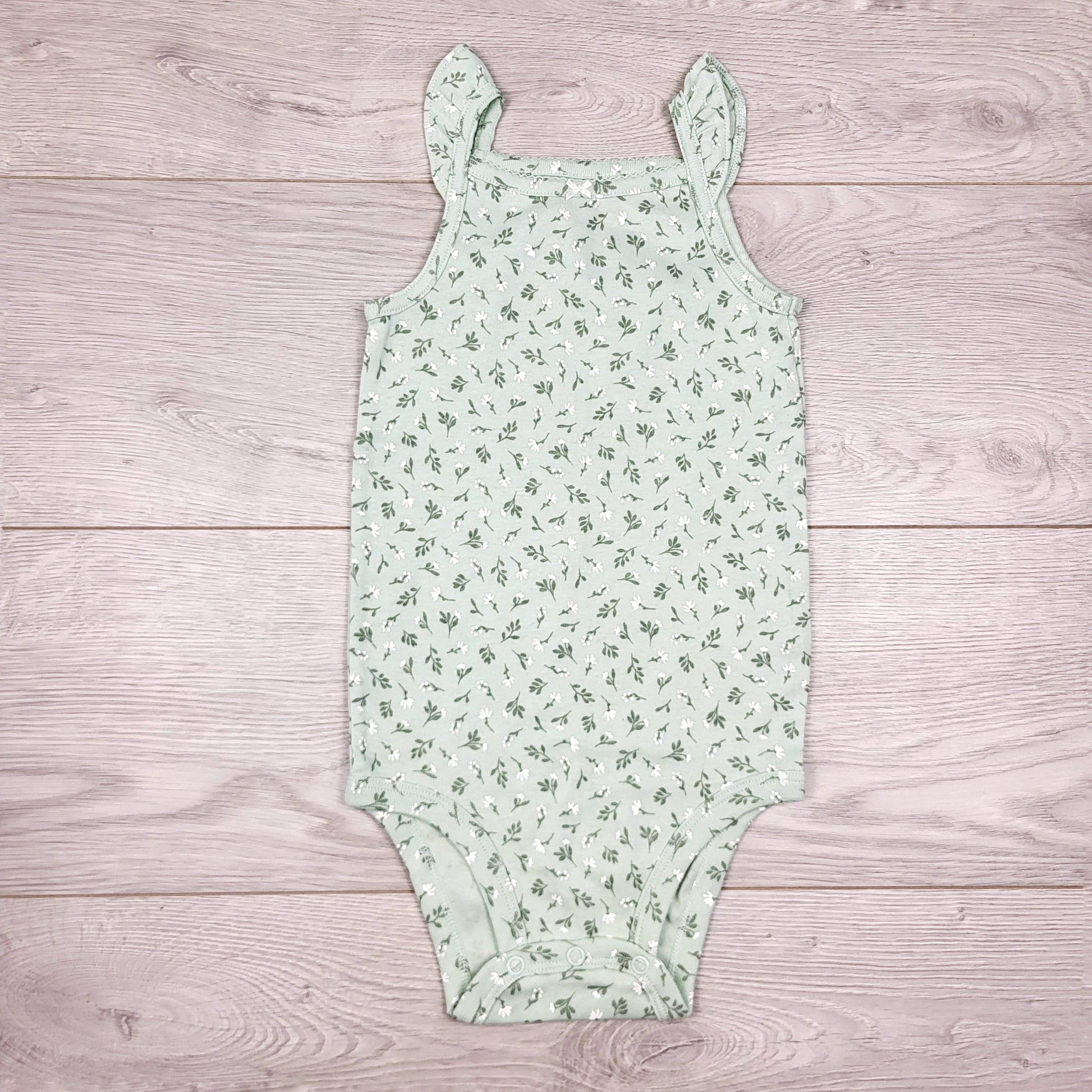 RUBH22 - Body Carters vert menthe à imprimé floral. Taille 24 mois