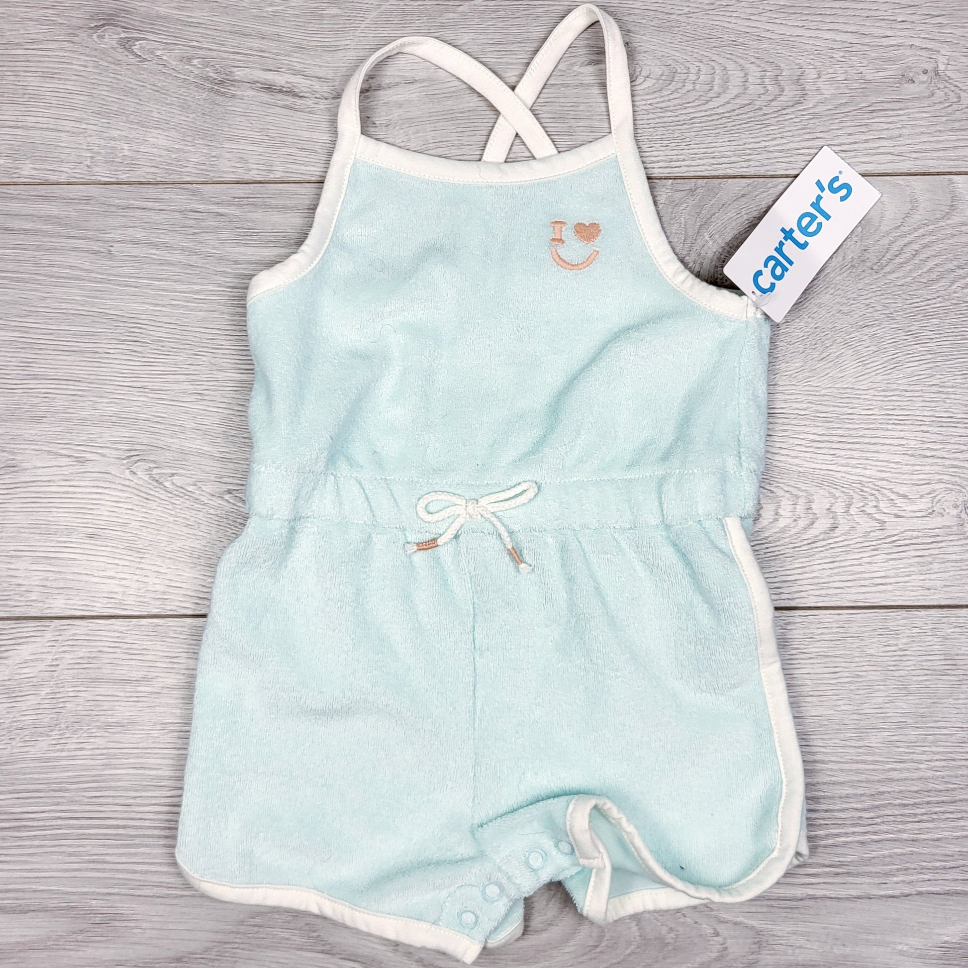 DMKY2 - NOUVEAU - Barboteuse Carters en tissu éponge bleu. Taille 6 mois