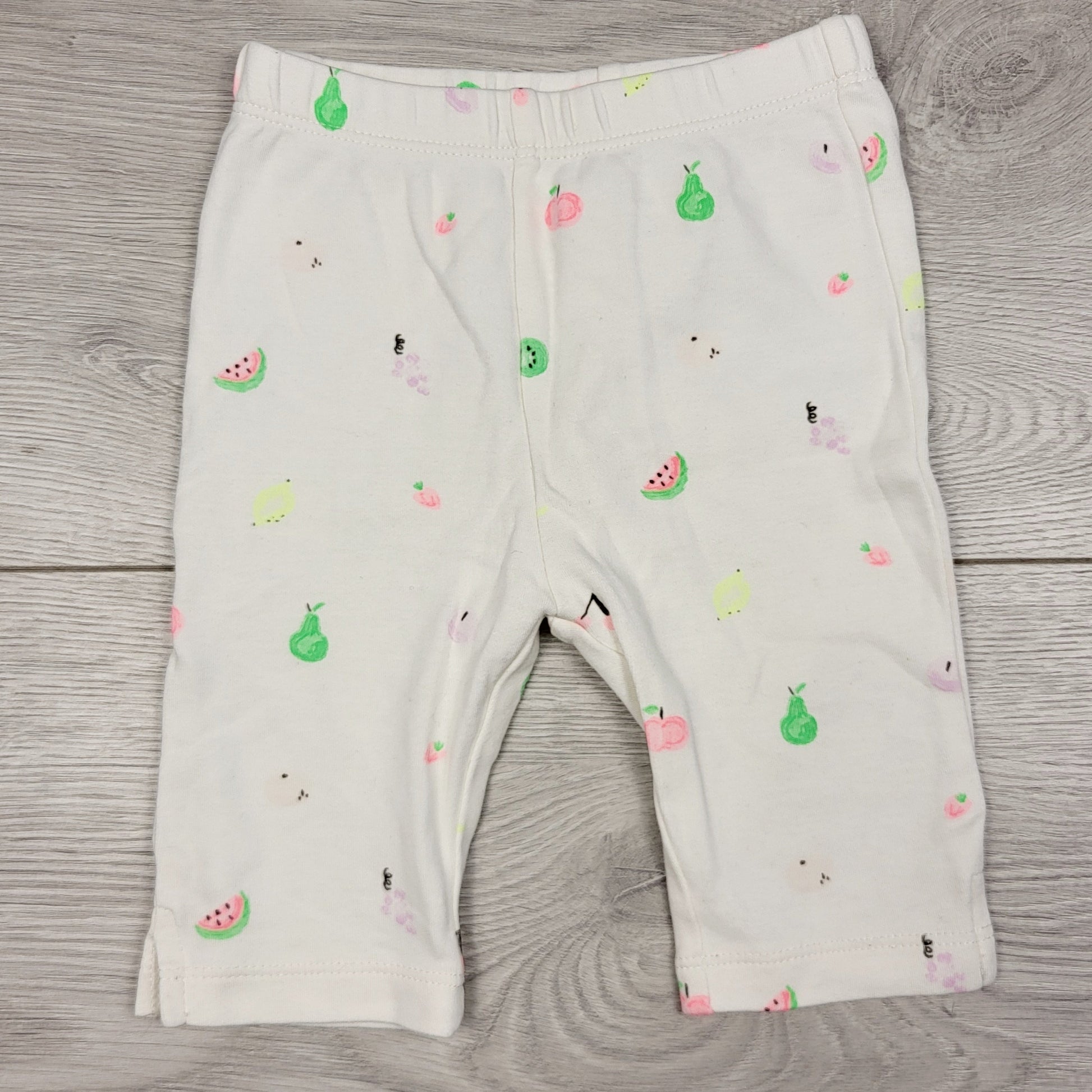 DMKY2 - Legging blanc à motifs fruits Zara. Taille 9-12 mois