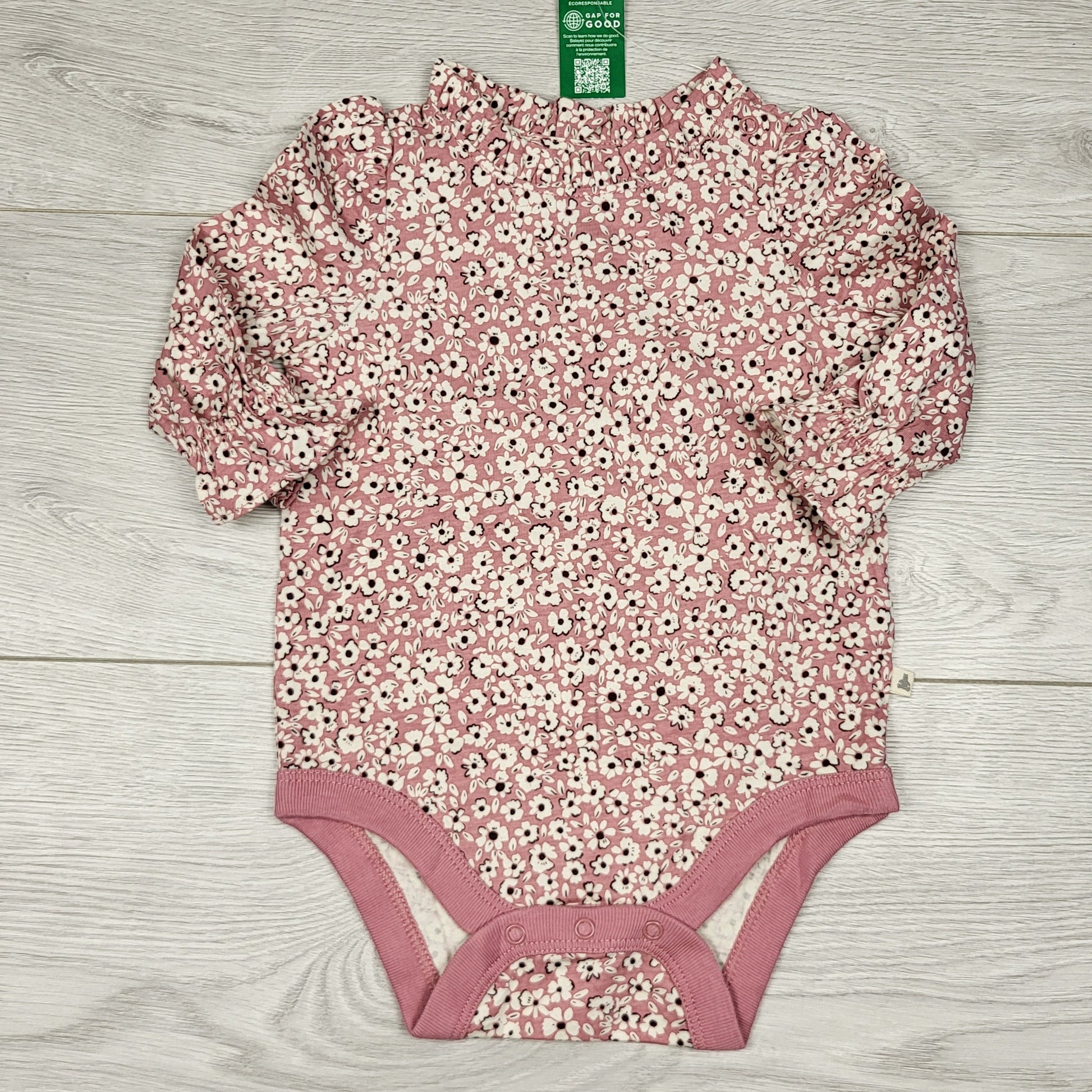 DMKY2 - NOUVEAU - Body Gap rose à imprimé floral. Taille 3-6 mois