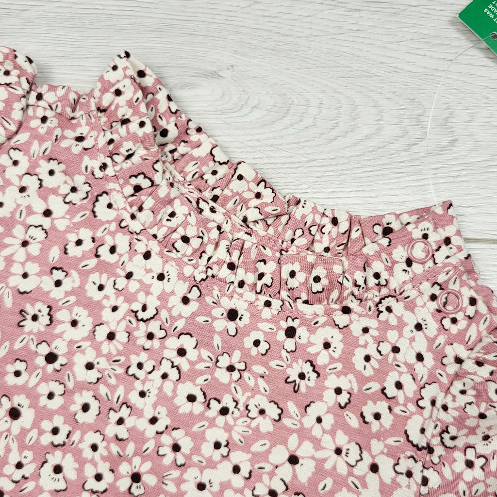 DMKY2 - NOUVEAU - Body Gap rose à imprimé floral. Taille 3-6 mois
