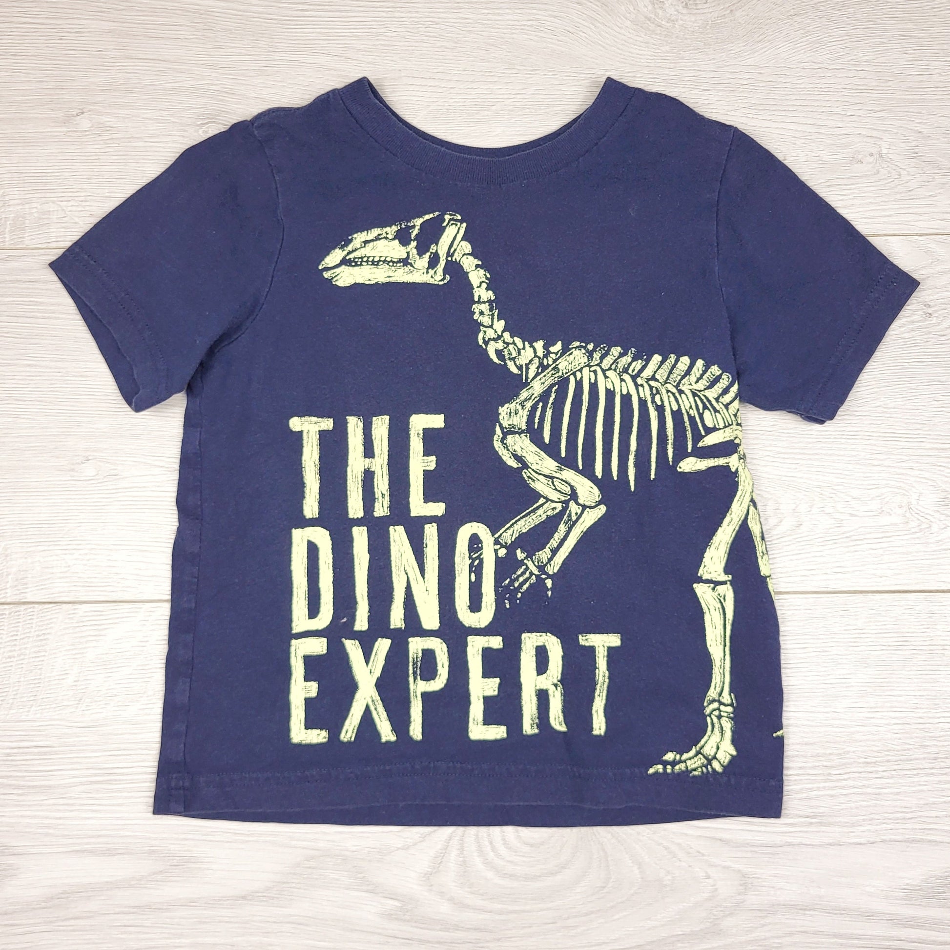 KLJ1 - T-shirt bleu marine « Dino Expert » de Children's Place. Taille 3T