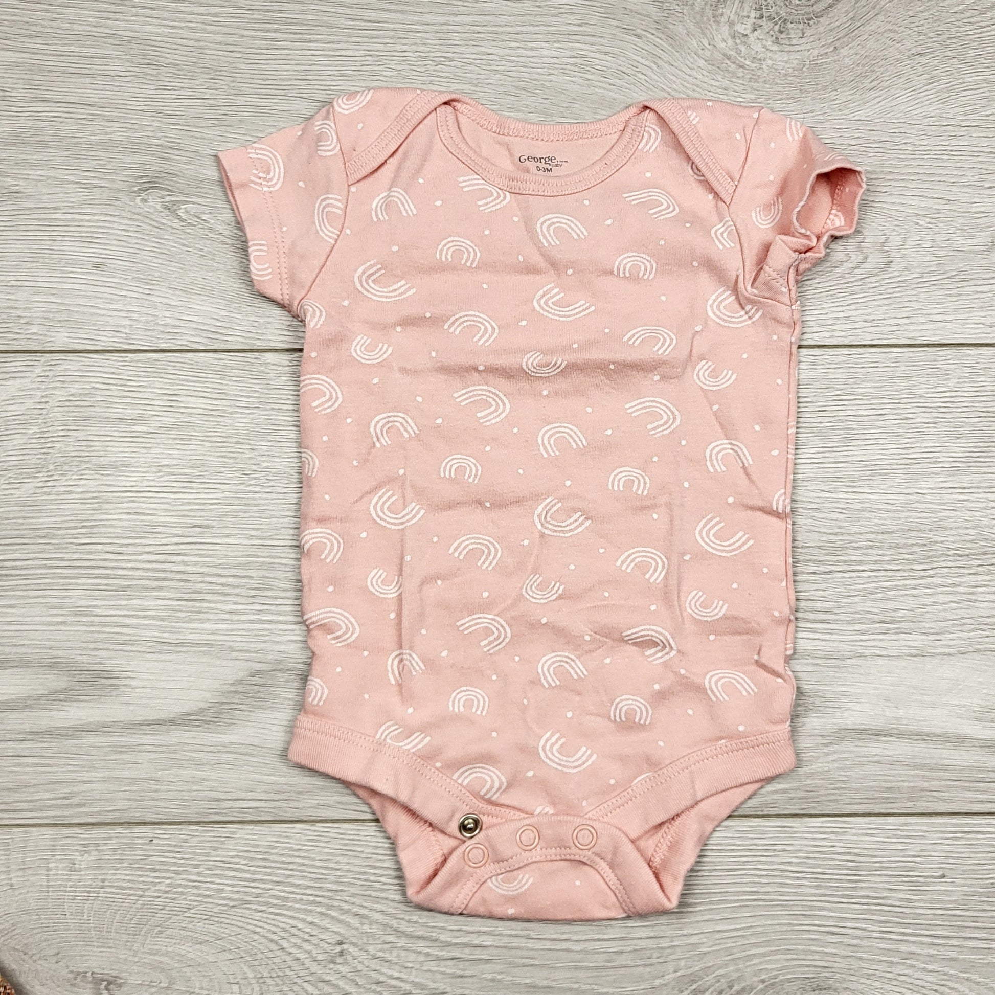 ECRS1 - Body George rose à motifs arc-en-ciel. Taille 0-3 mois