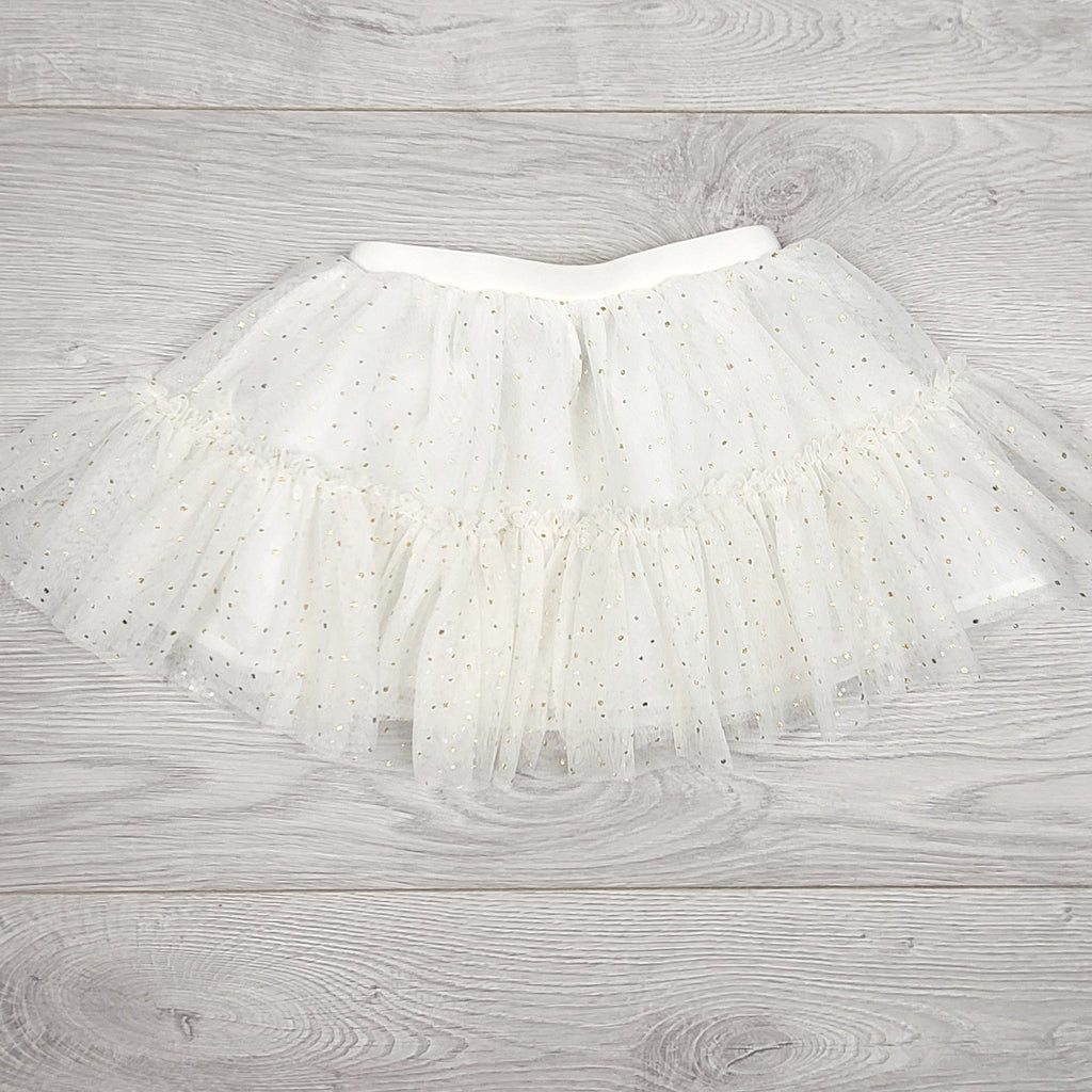 LKAN1 - Jupe en tulle blanc et doré Old Navy. Taille 12-18 mois