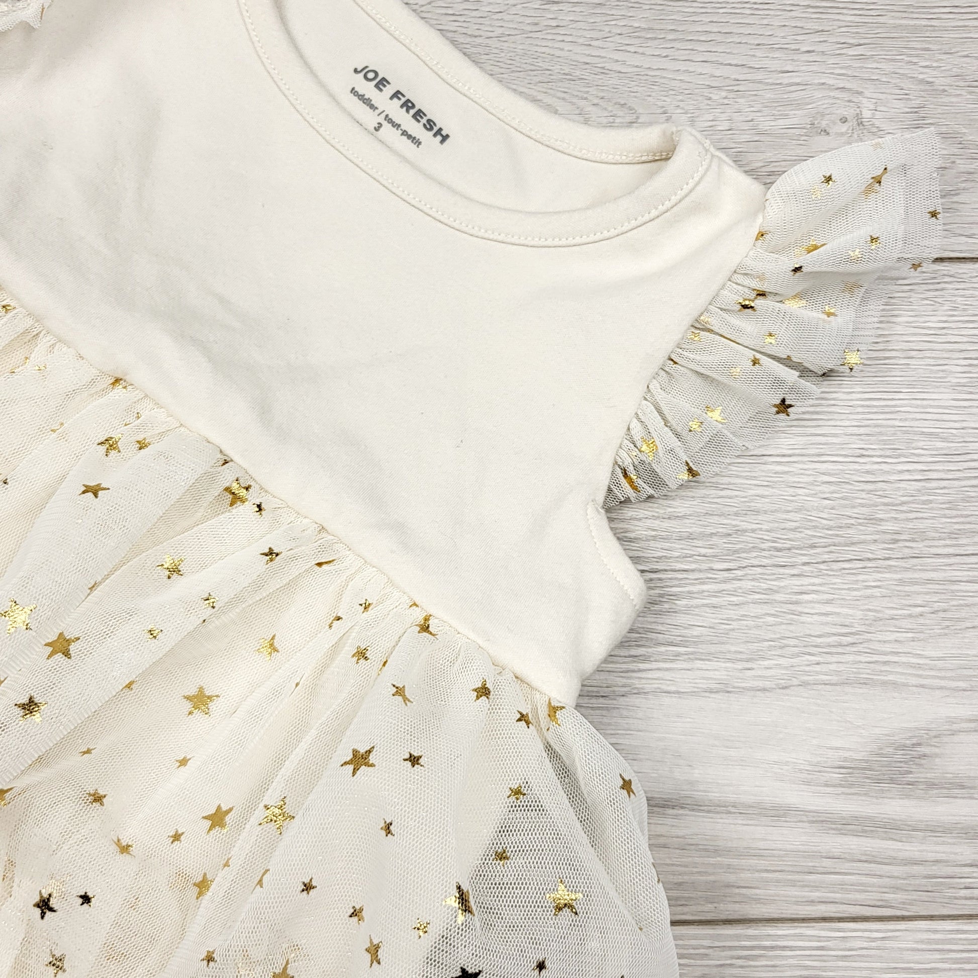 LKAN1 - Robe Joe couleur crème avec superpositions de tulle. Taille 3T 🍁
