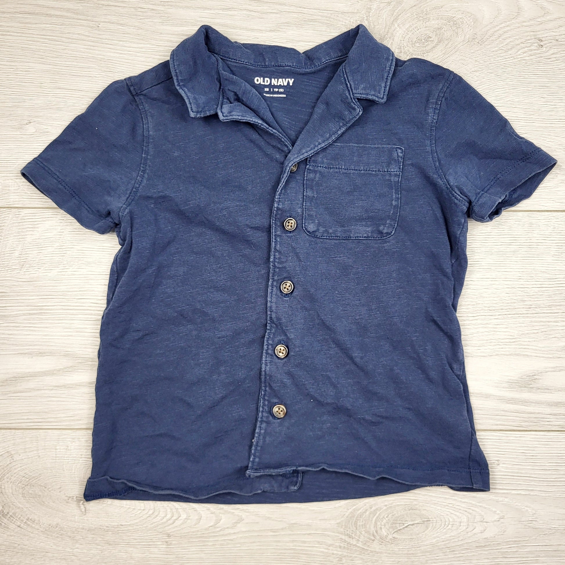 LKAN1 - Chemise boutonnée en coton bleu marine Old Navy. Taille 5T