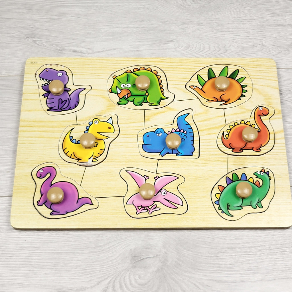 LKAN2 - Wooden peg puzzle with dinosaurs